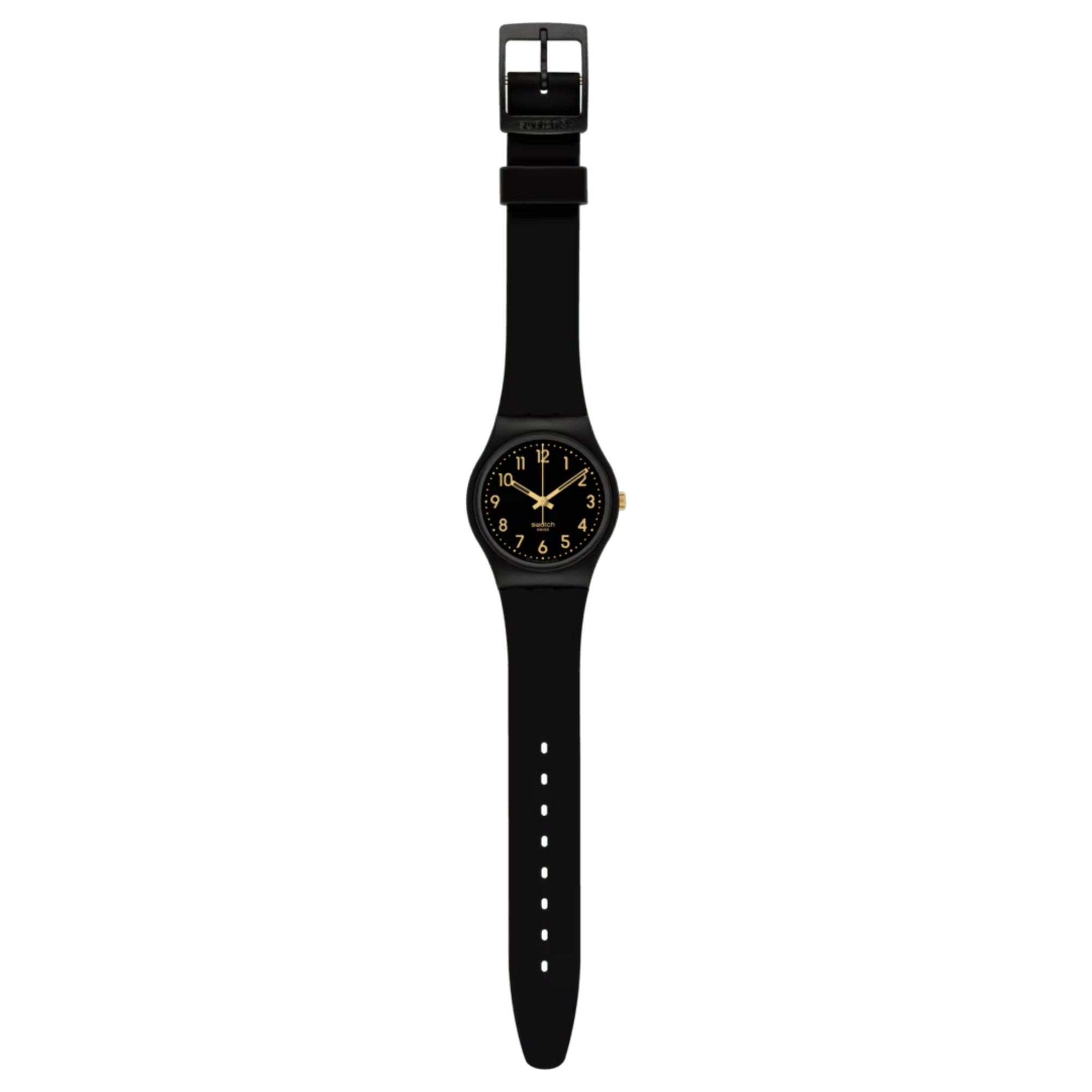 Swatch Golden Tac Black Bio-sourced material Case Black Dial Unisex Watch SO28B113
