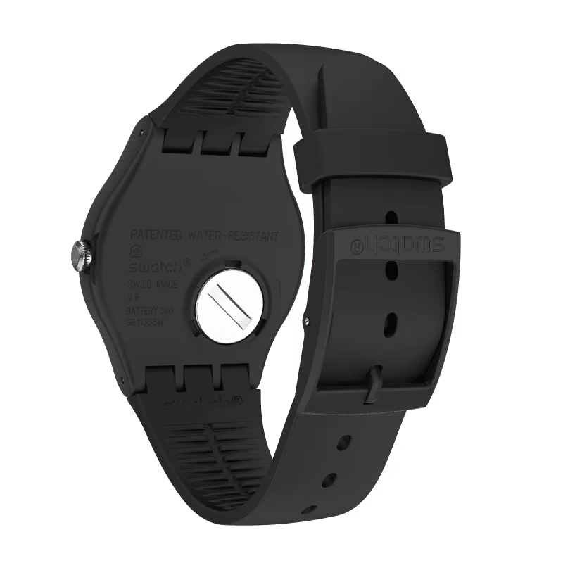 Swatch FREETID Quartz Black Dial Bio Sourced Plastic Strap Watch SO29B103