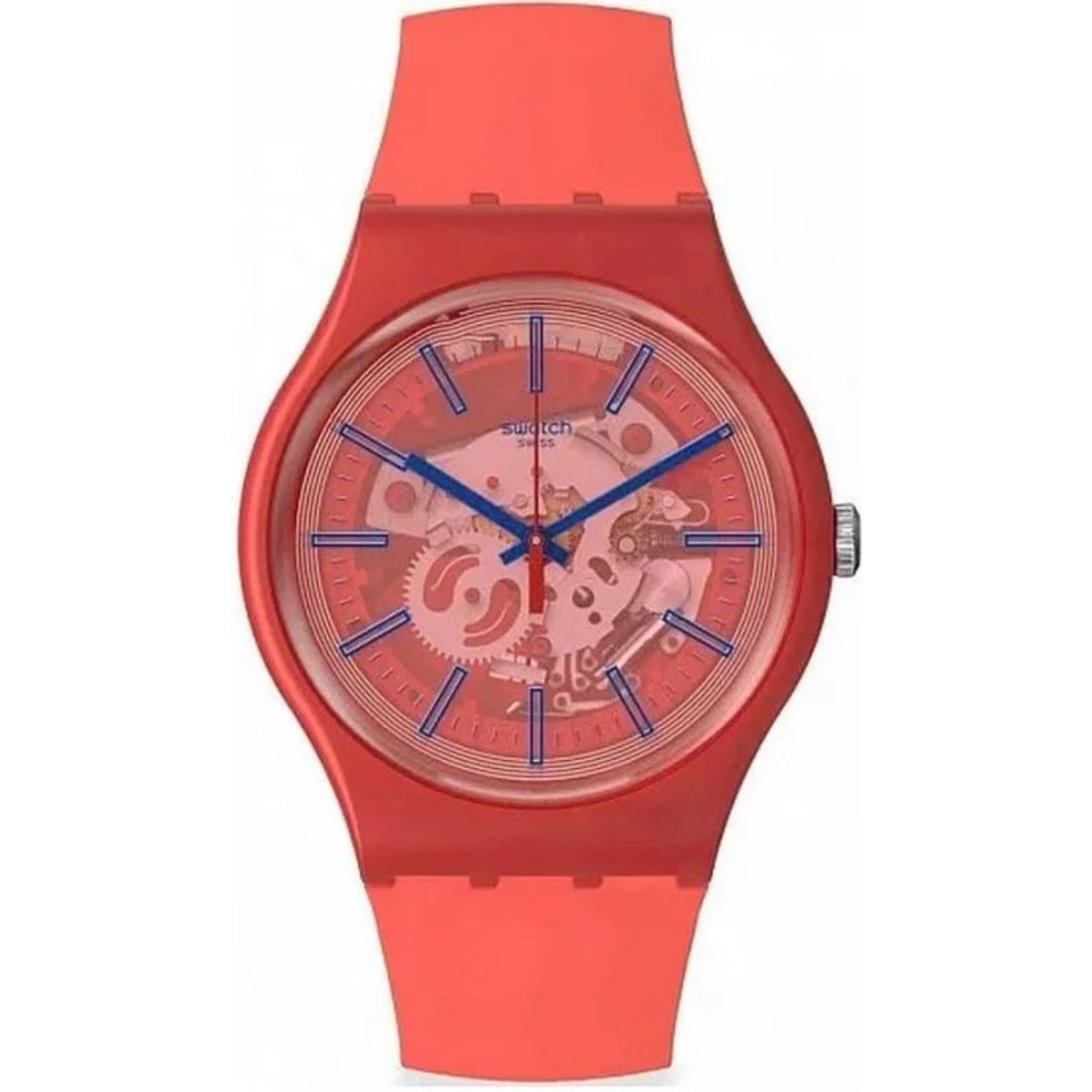 Swatch The January Collection 'Redder Than Red PAY!' Quartz Red Dial Unisex Watch SO29R107-5300