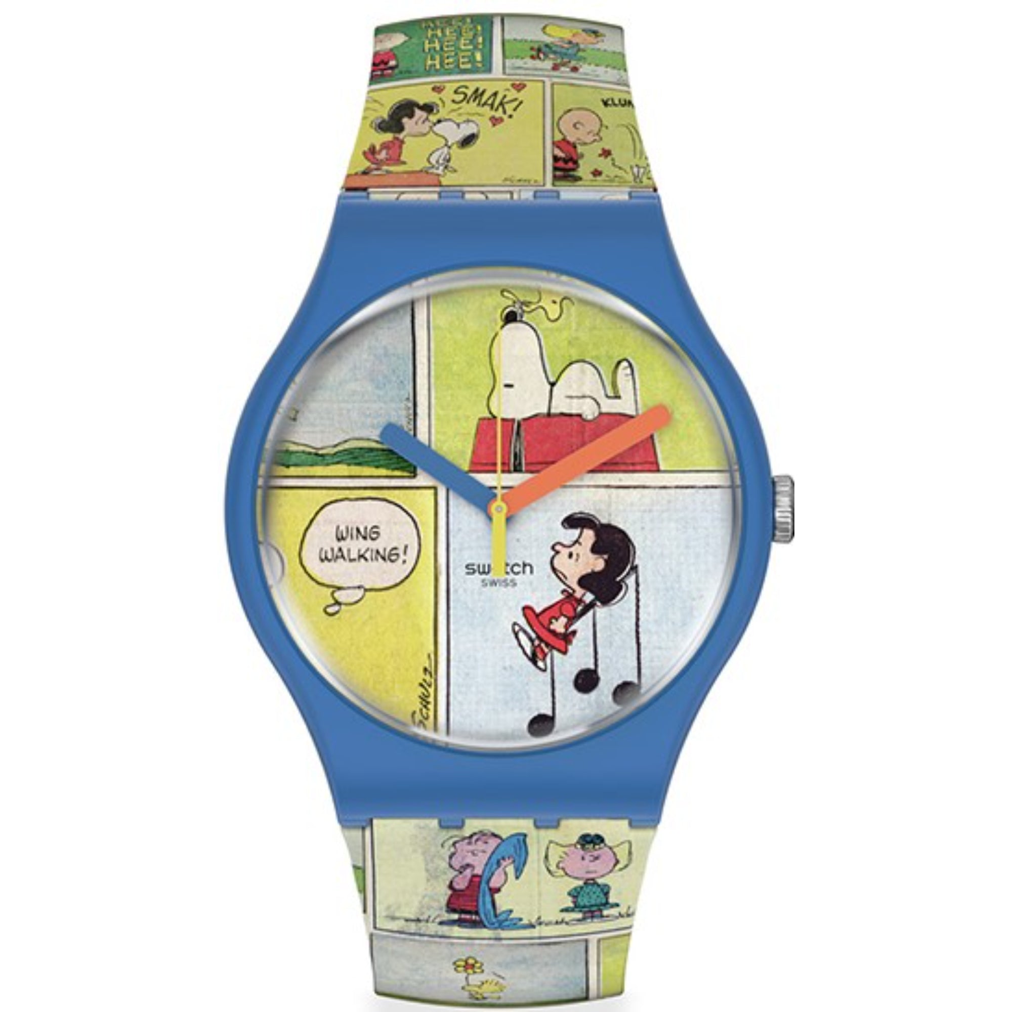 Swatch Peanuts Smak! Snoopy Multi-coloured Dial Silicone Strap Unisex Watch SO29Z108