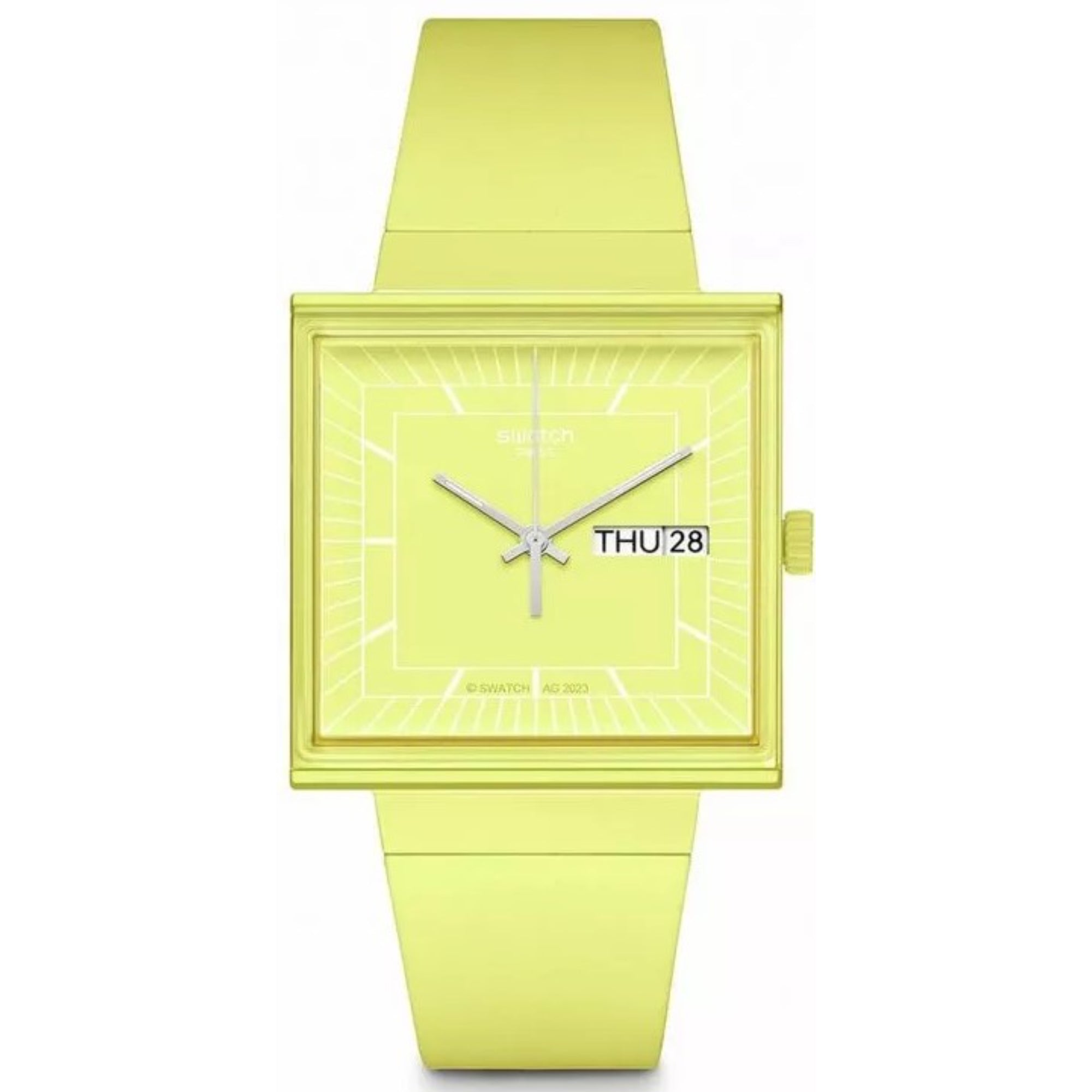 Swatch WHAT IF…LEMON? Quartz Yellow Dial Yellow Biosourced Strap Unisex Watch SO34J700