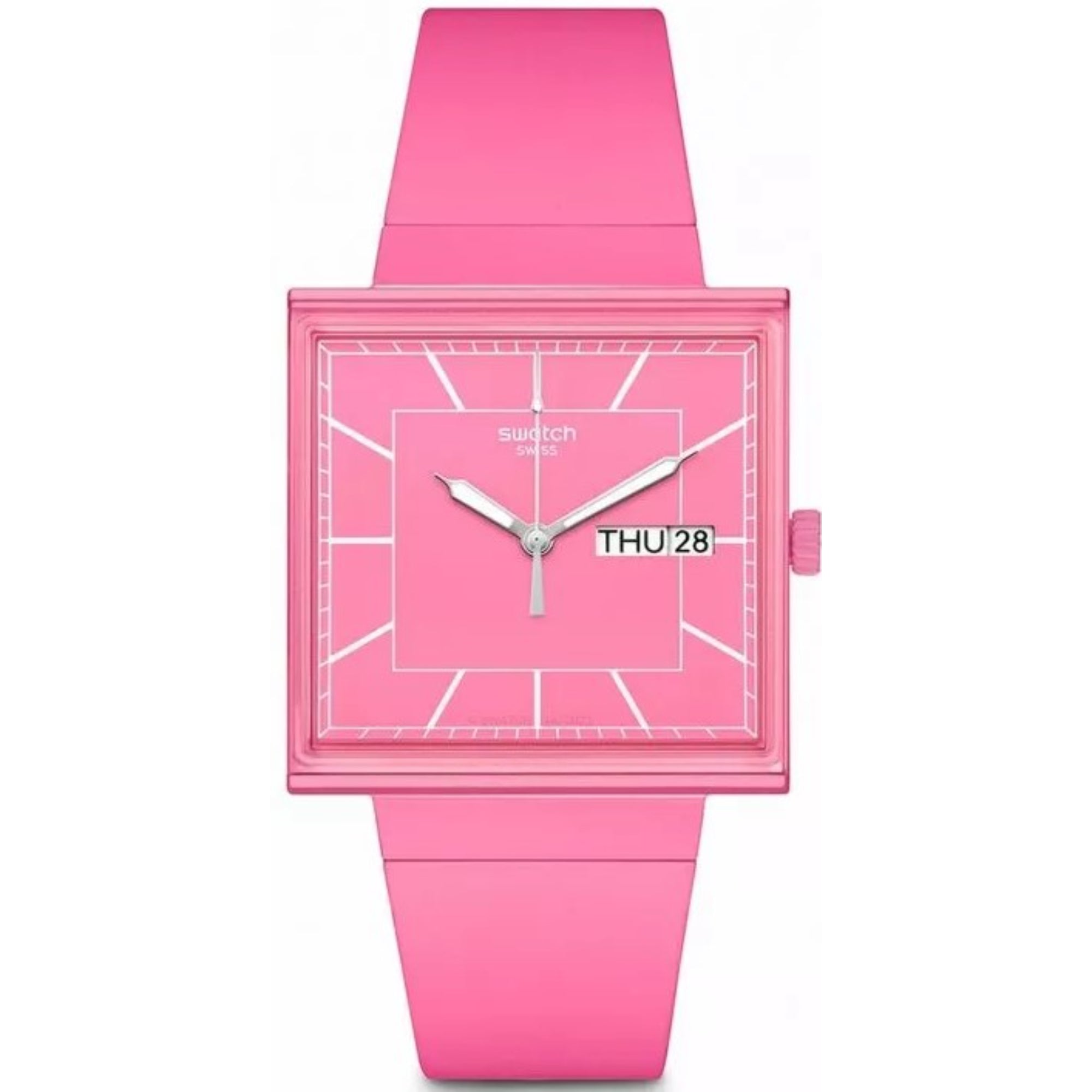Swatch WHAT IF…ROSE? Quartz Pink Dial Biosourced Strap Unisex Watch SO34P700