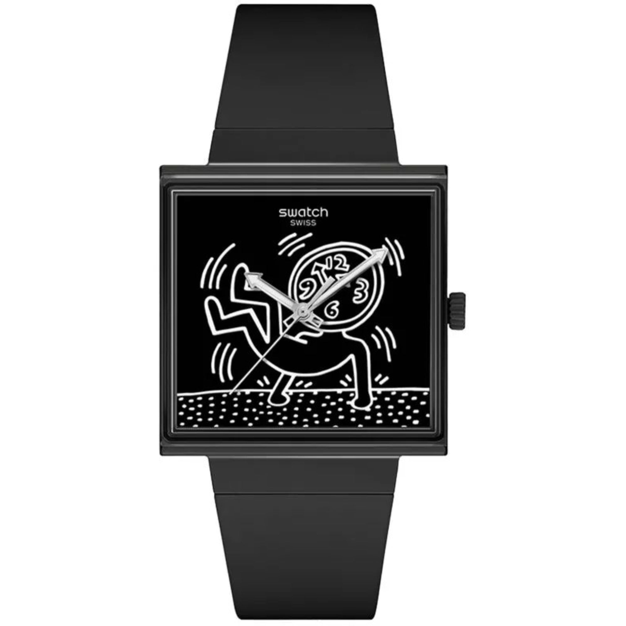 Swatch Break Loose Black Dial Bio-sourced Strap Unisex Watch SO34Z103