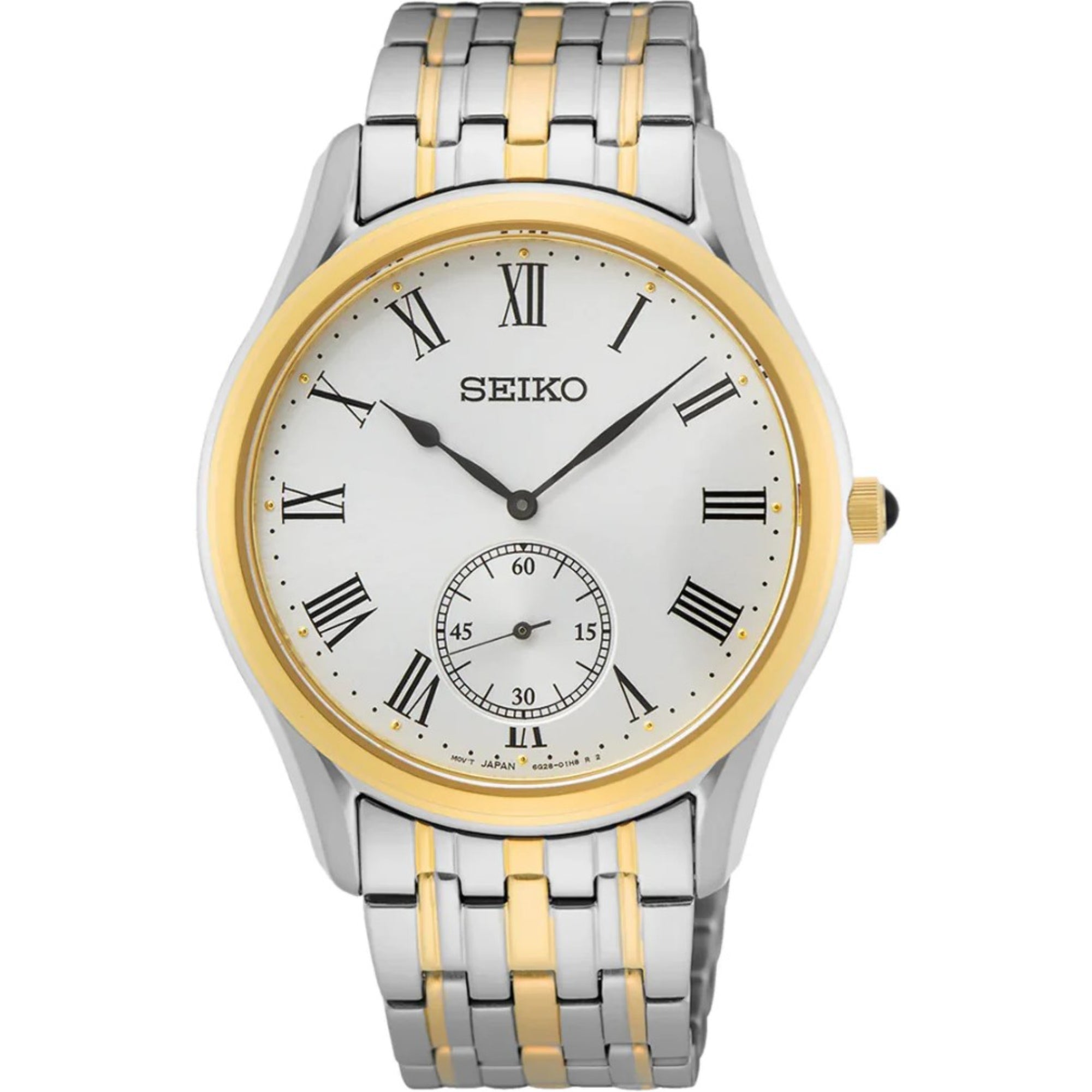 Seiko Conceptual Quartz White Dial Two-Tone Gold/Silver Steel Bracelet Men's Watch SRK048P1