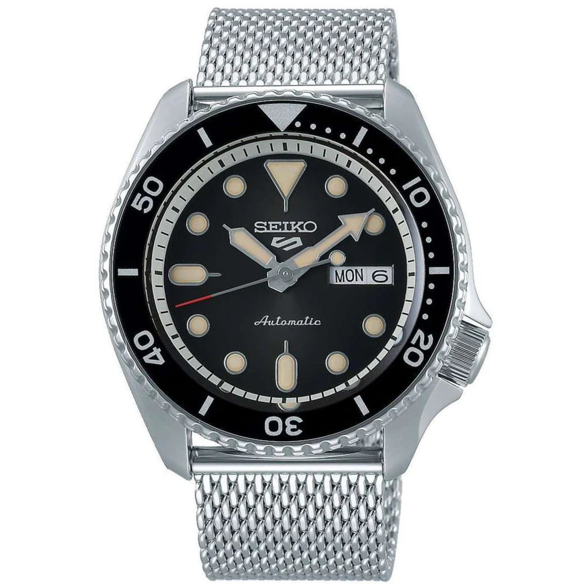 Seiko 5 Sports Automatic Black Dial Milanese Bracelet Men's Watch SRPD73K1