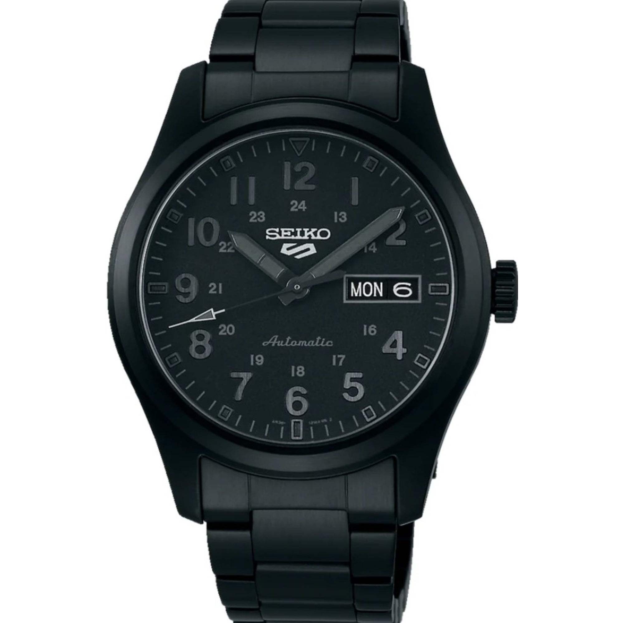 Seiko 5 Sports Field Military 'Stealth' Automatic Black Dial Black PVD Men's Watch SRPJ09K1
