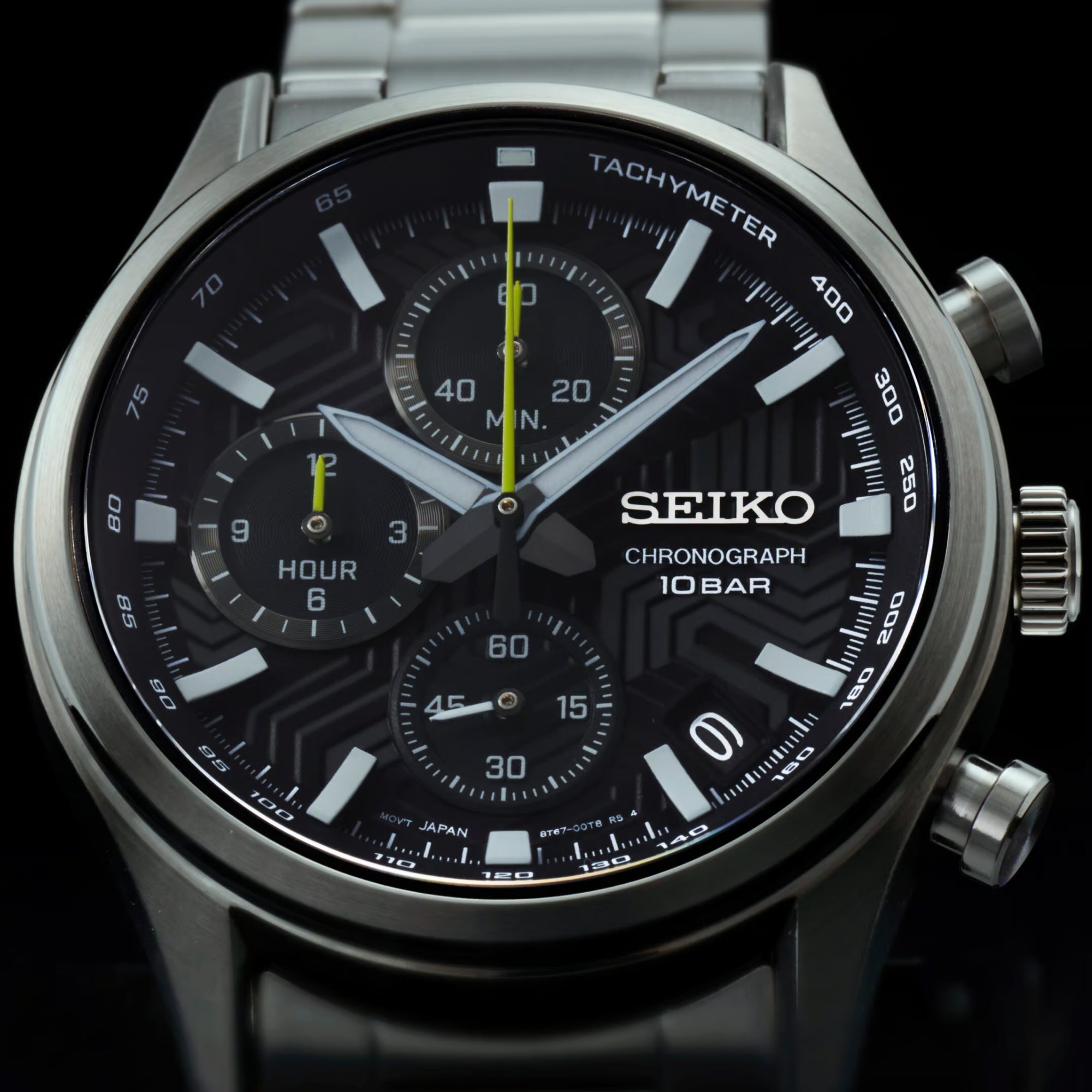 Seiko Conceptual 39.5mm Chronograph Black Dial Steel Mens Quartz Watch SSB419P1