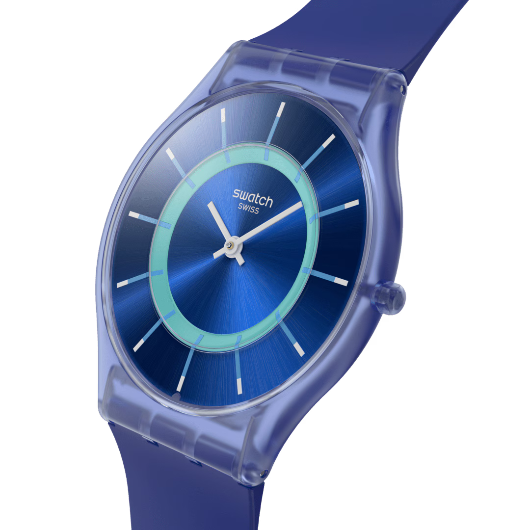Swatch Jammy Grape Dream Blue Dial Silicone Strap Unisex Watch SS08I100
