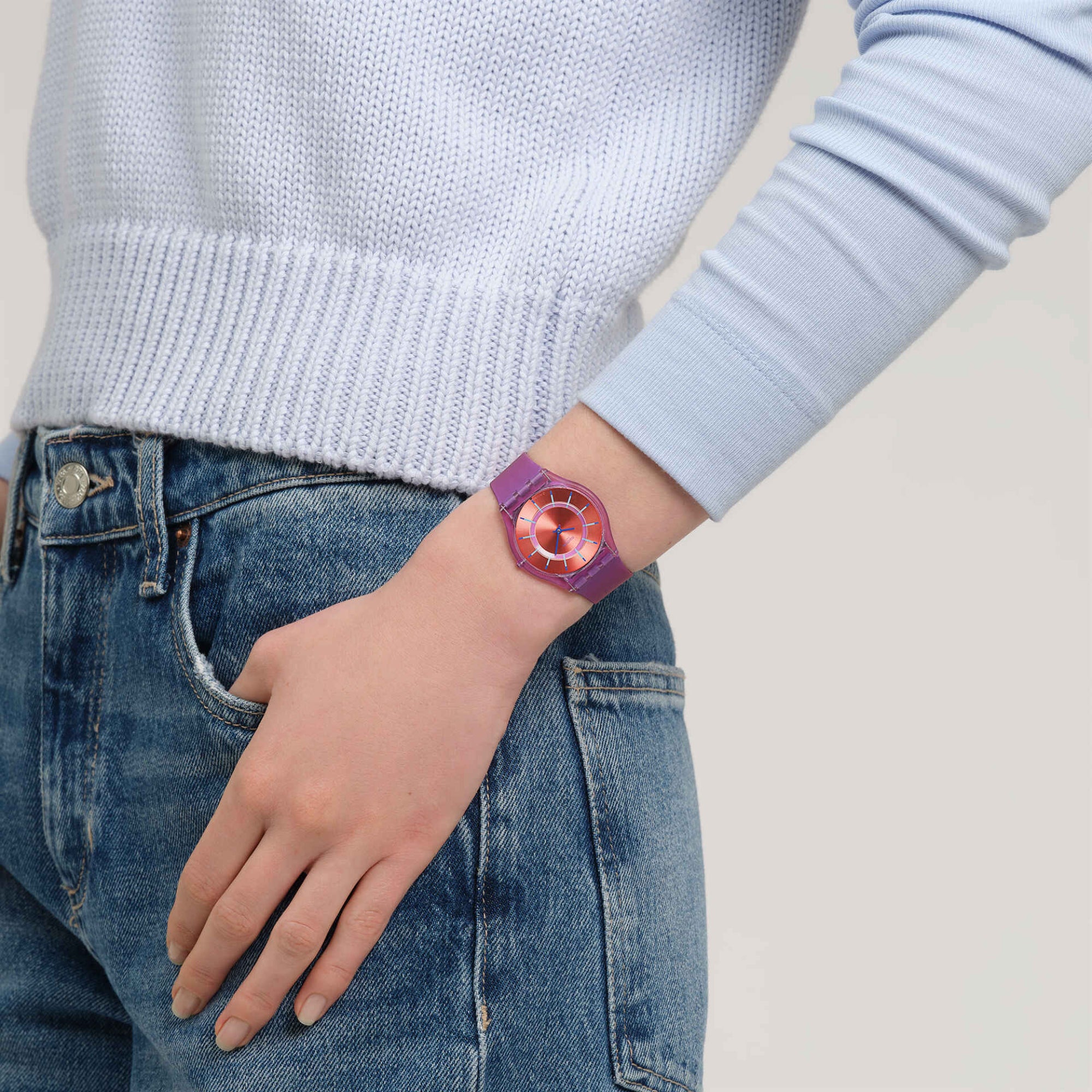 Swatch Sweet Strawberry Dream Red Dial Silicone Strap Unisex Watch SS08V108