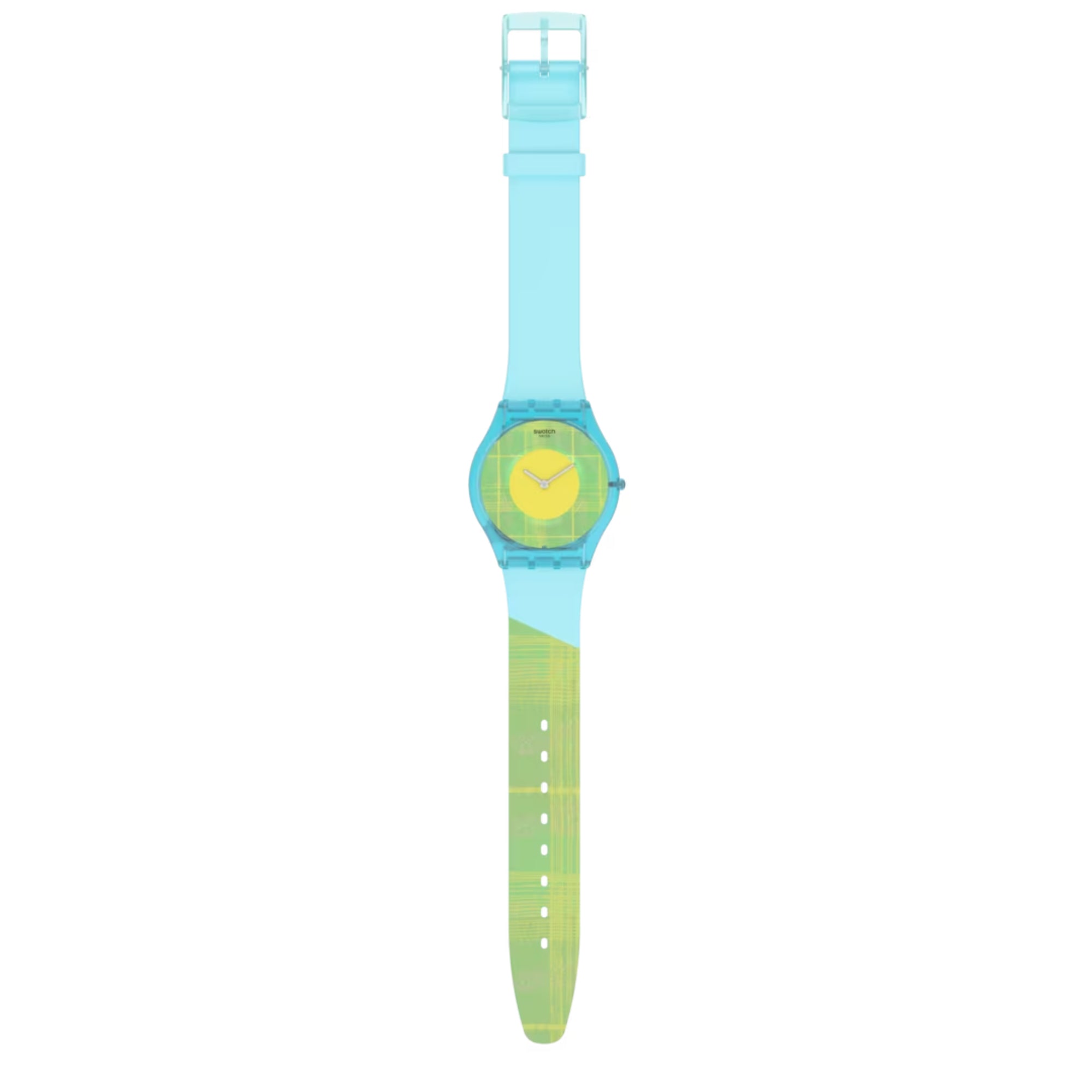 Swatch Supriya Acid Mardas 02 Quartz Yellow Dial Multi Tonal Silicone Strap Ladies Watch SS08Z104