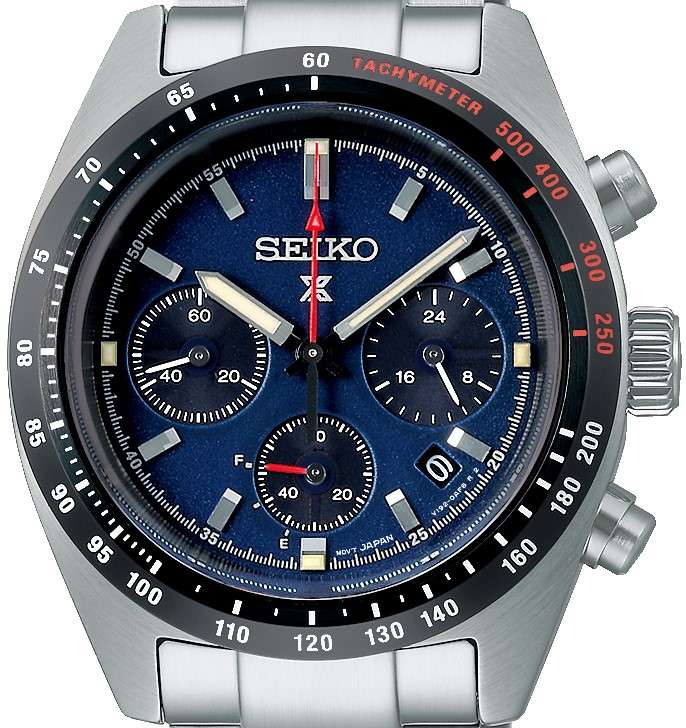 Seiko Prospex Speedtimer 1969 Recreation Solar Quartz Blue Dial Steel Bracelet Men's Watch SSC815P1