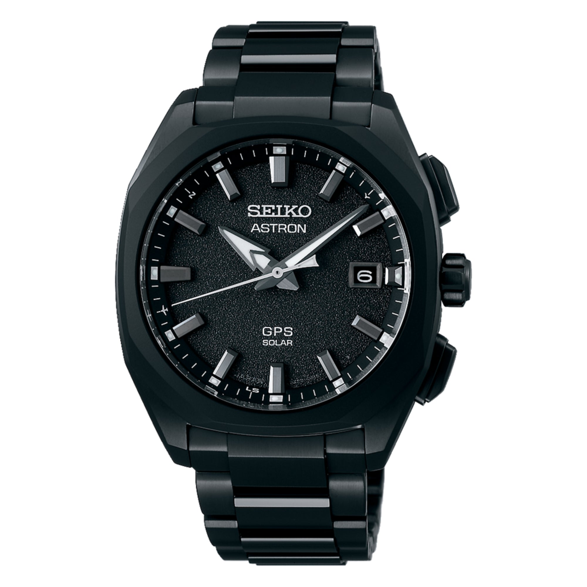 Seiko Astron GPS Solar Quartz Black Dial Black PVD Titanium Bracelet Men's Watch SSJ009J1