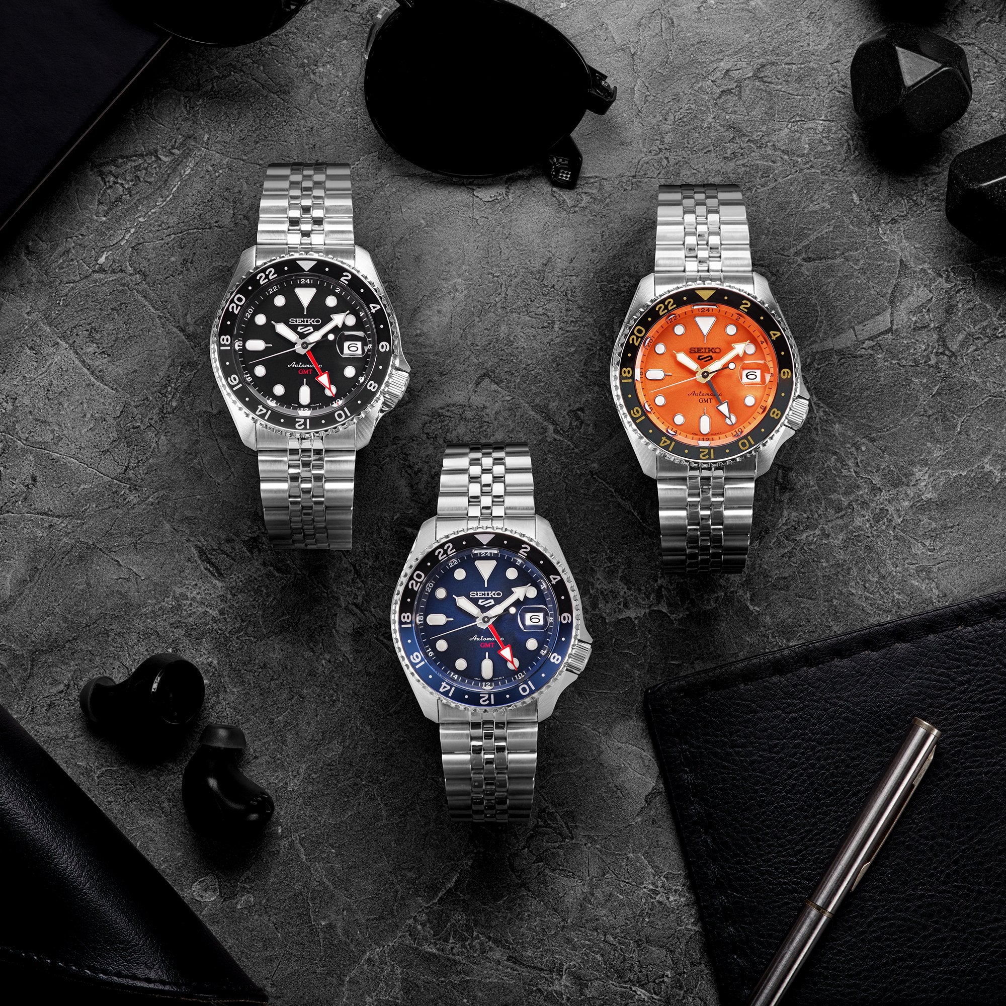 Seiko 5 Sports GMT 'Mikan Orange Dial SKX Re-Interpretation Men's Watch SSK005K1
