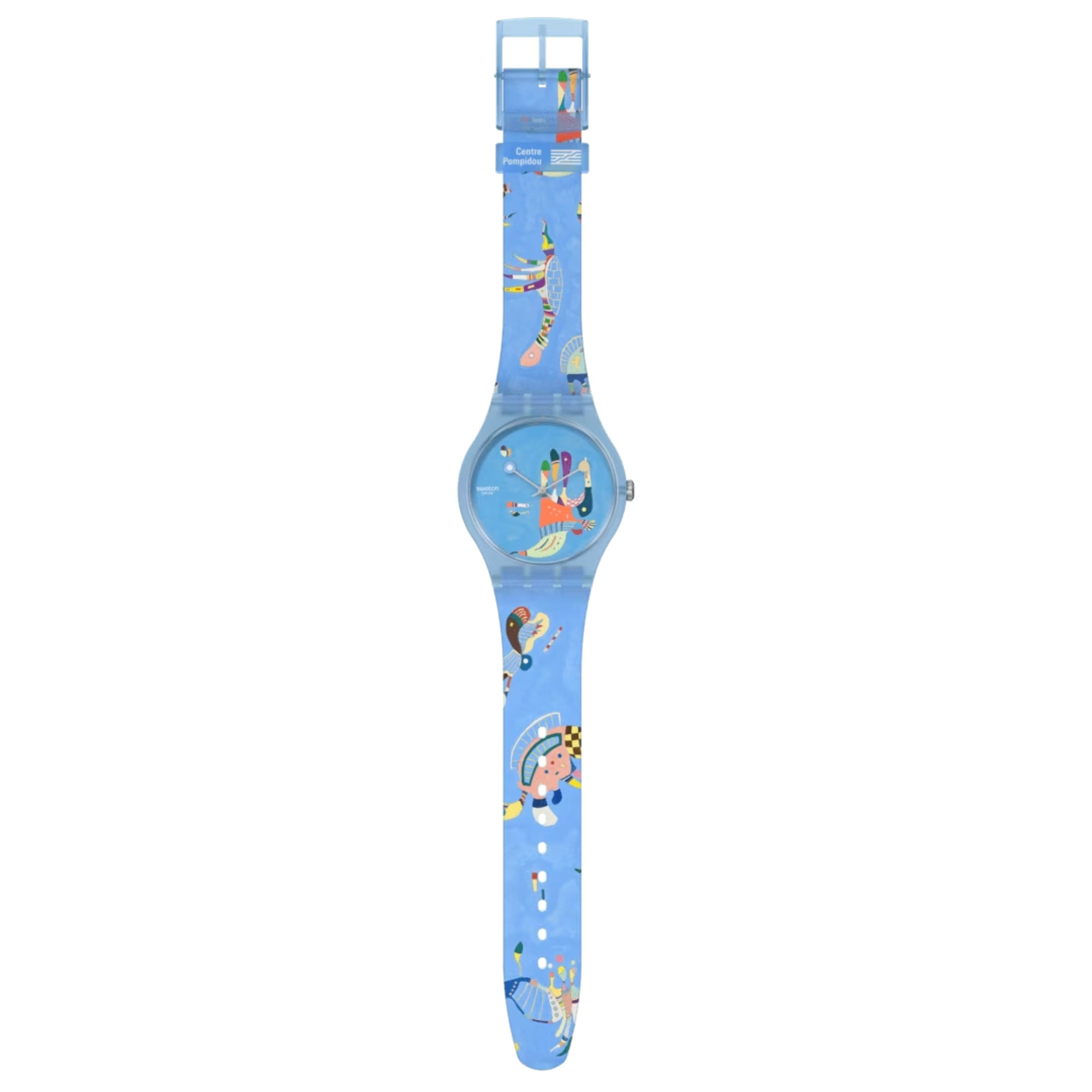 Swatch Original Blue Sky by Vassily Kandinsky Blue Dial Silicone Watch SUOZ342