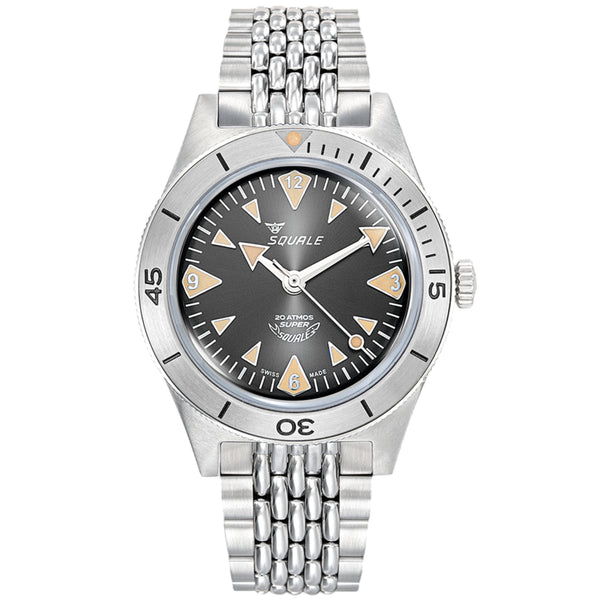 Squale Super-Squale Big Arrows Automatic Black Dial Steel Strap Men's Watch SUPERSSABK.AC