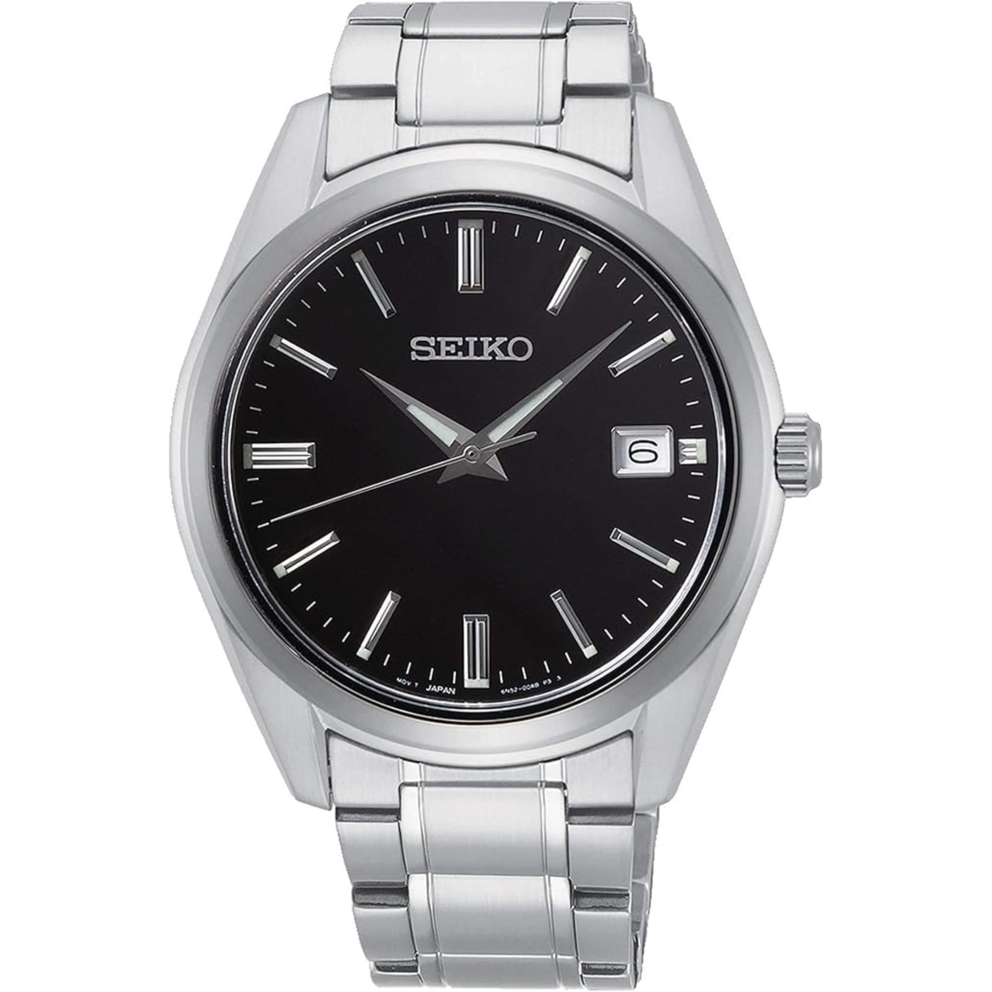 Seiko SUR311P1 Classic Quartz Black Dial Steel Strap Watch
