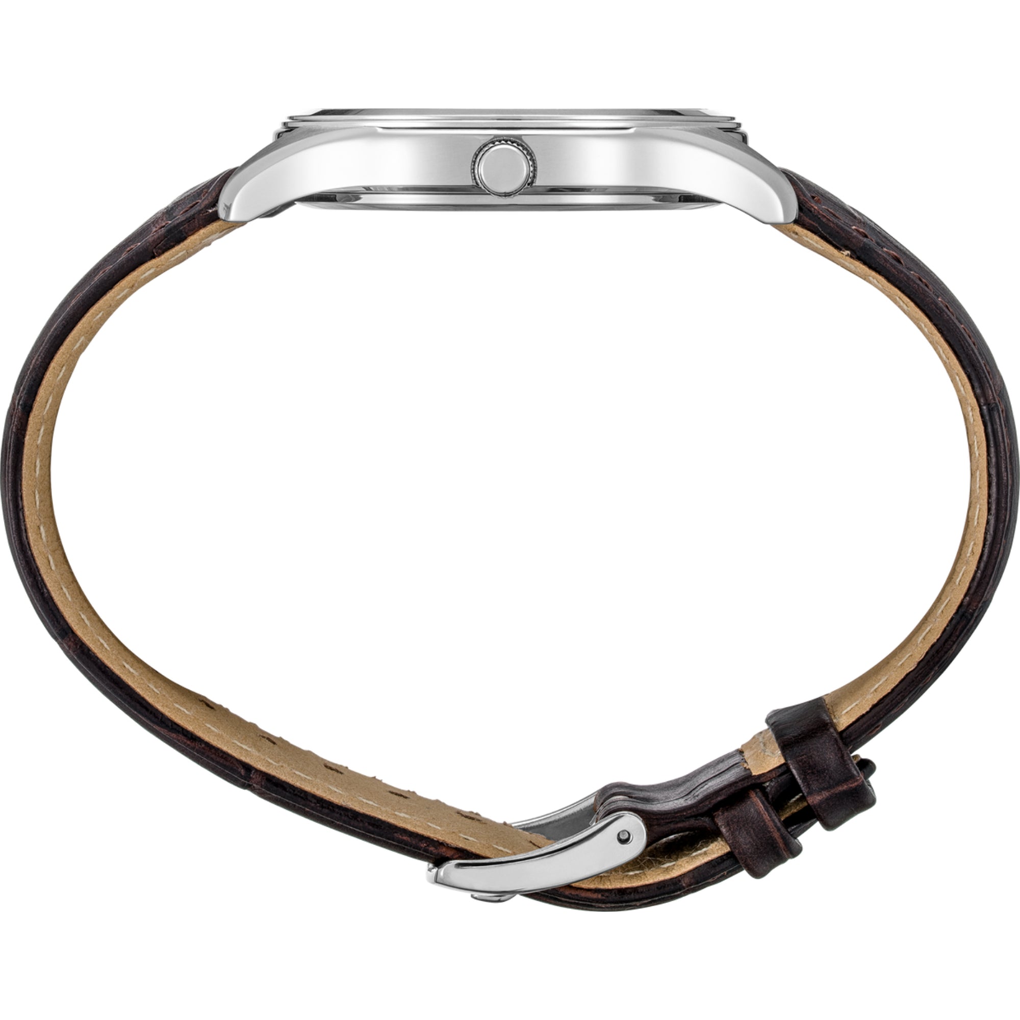 Seiko Conceptual Quartz Ivory Dial Brown Leather Strap Men's Watch SUR421P1