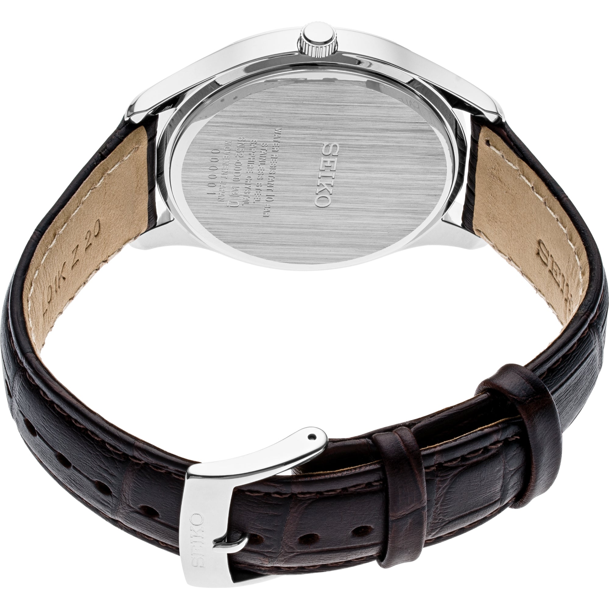 Seiko Conceptual Quartz Ivory Dial Brown Leather Strap Men's Watch SUR421P1