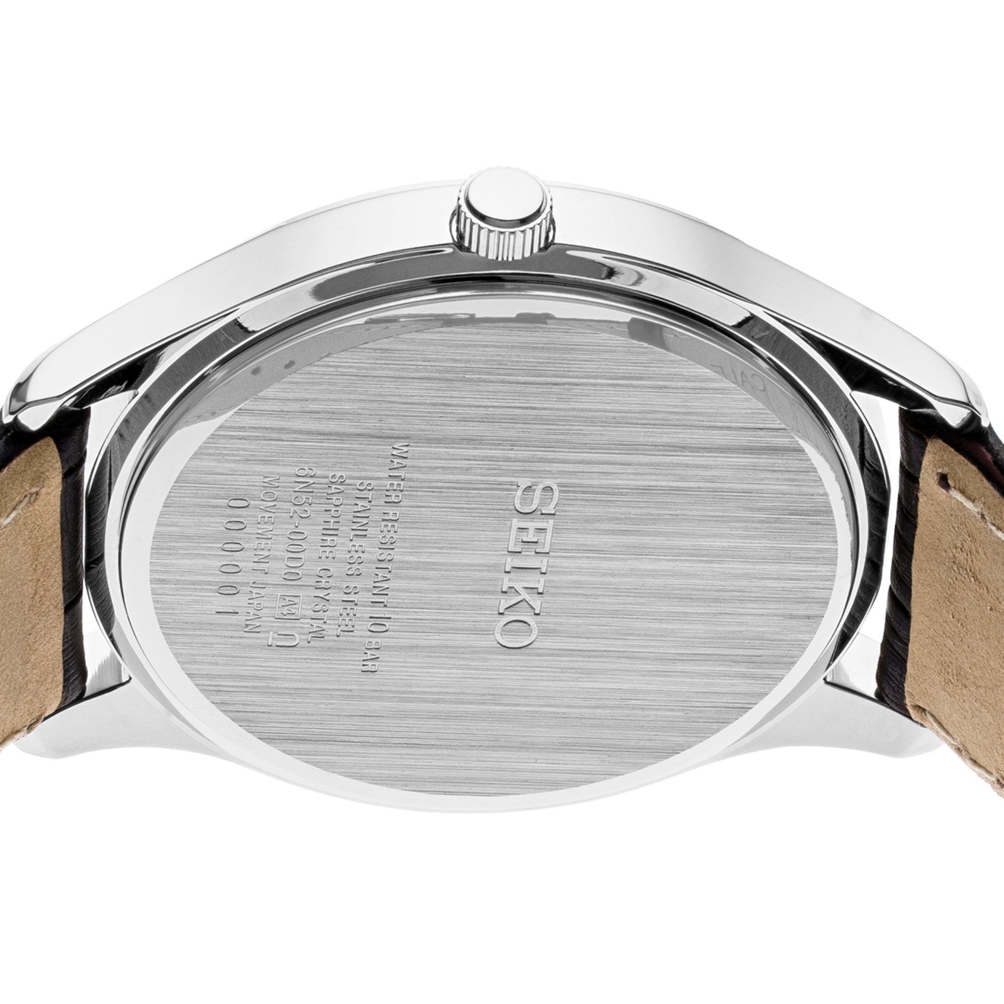 Seiko Conceptual Quartz Ivory Dial Brown Leather Strap Men's Watch SUR421P1