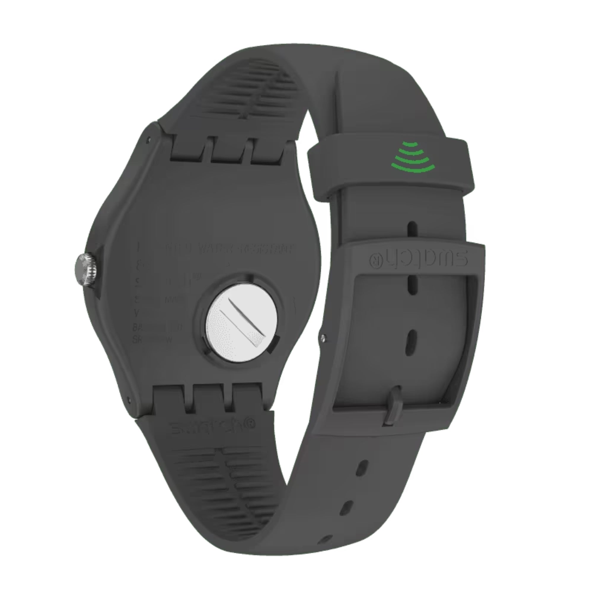 Swatch New Gent Quartz Grey Dial Grey Silicone Strap Unisex Watch SVIM100-5300
