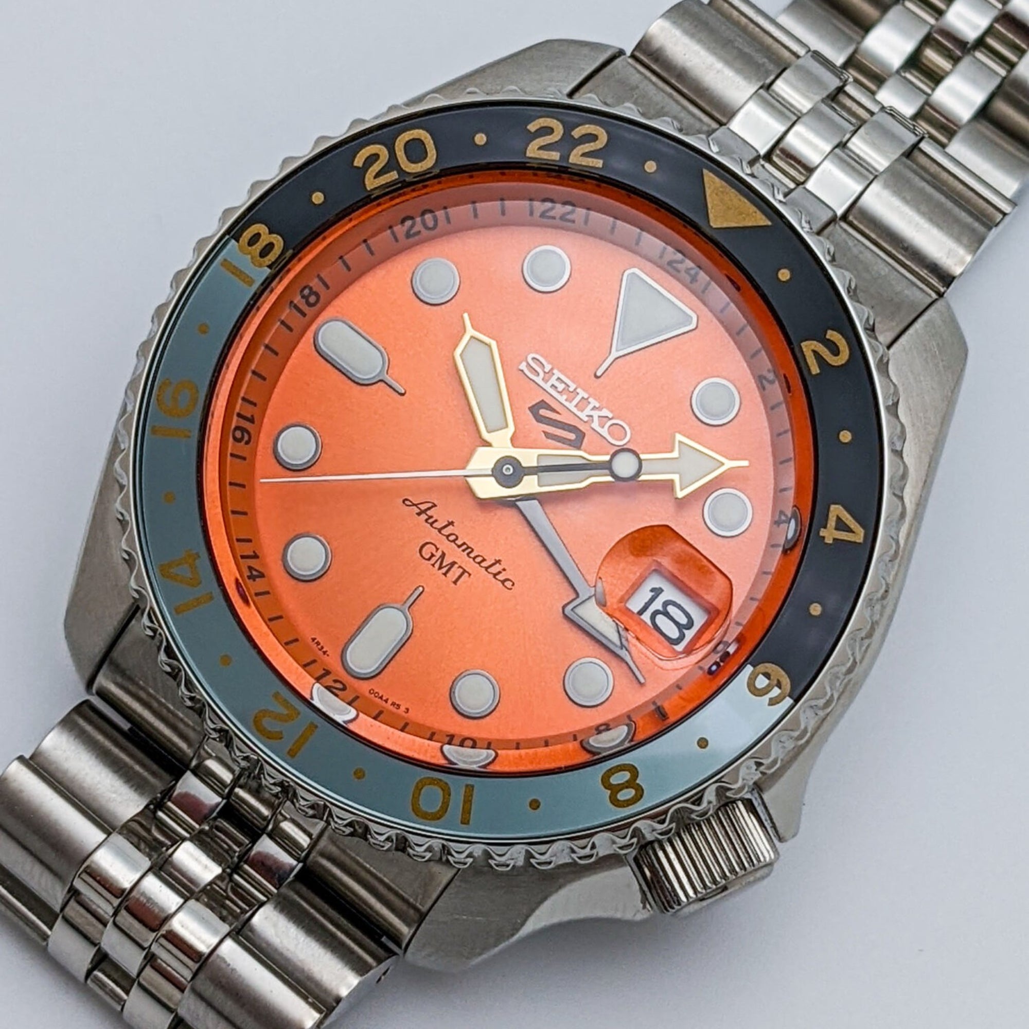 Seiko 5 Sports GMT 'Mikan Orange Dial SKX Re-Interpretation Men's Watch SSK005K1