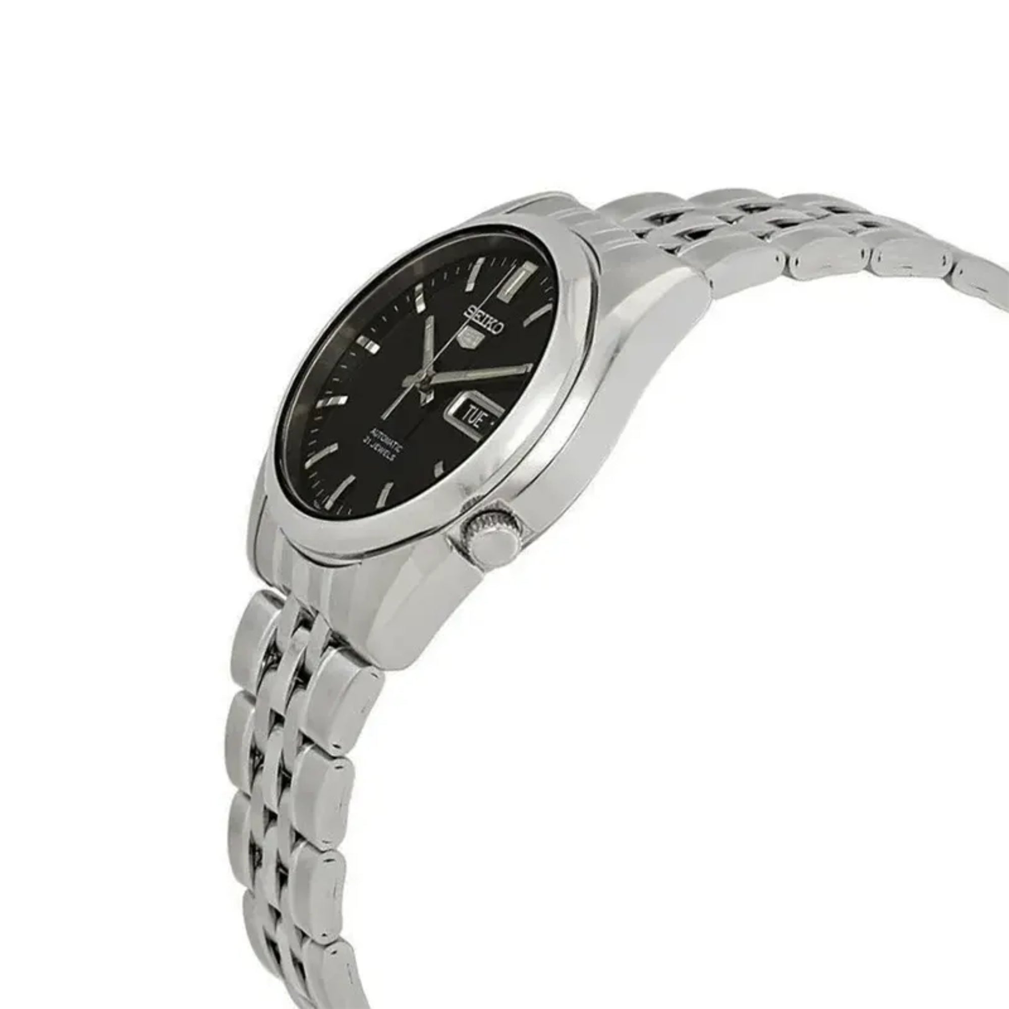 Seiko 5 Automatic Black Dial Stainless Steel Mens Watch SNK361K1