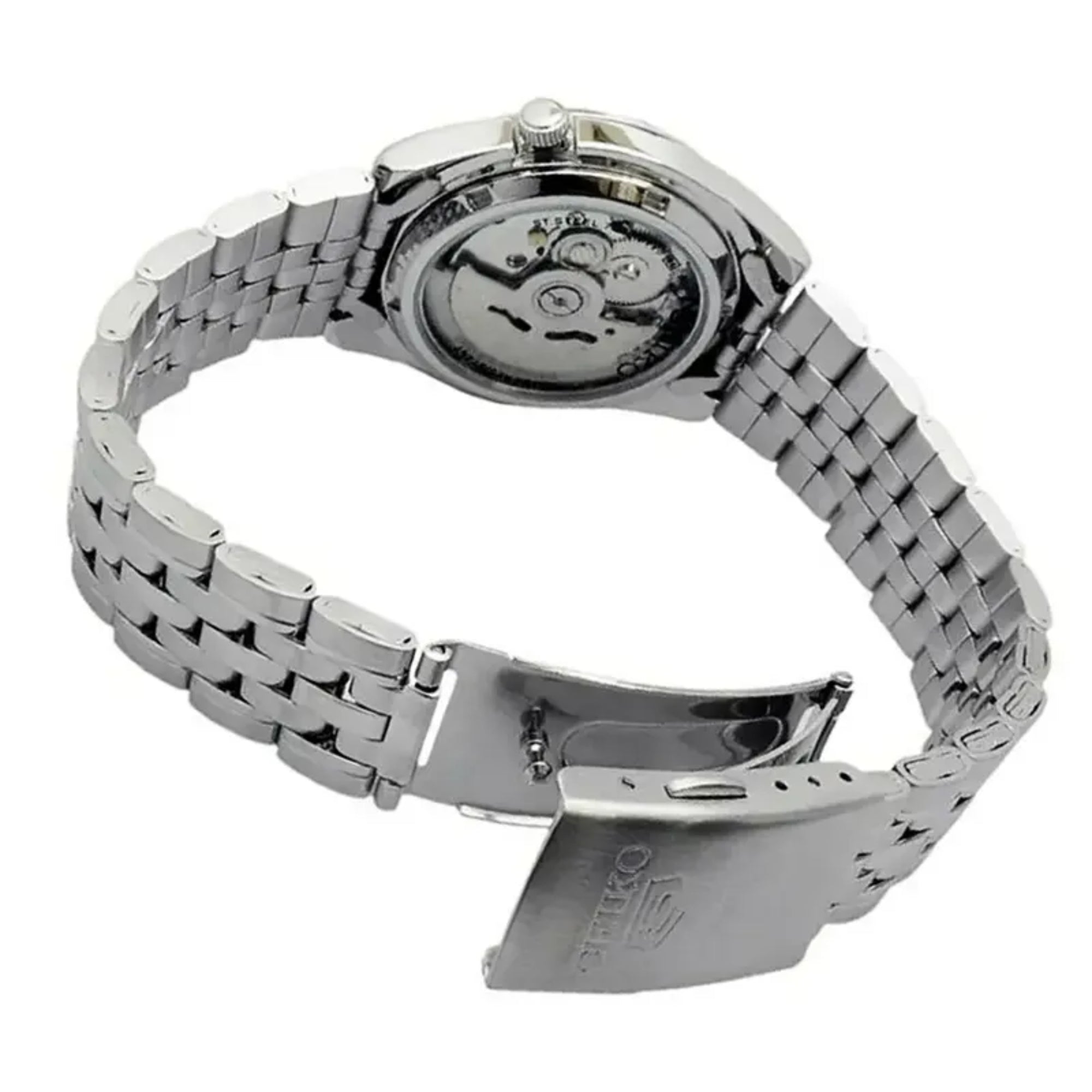 Seiko 5 Automatic Black Dial Steel Strap Men's Watch SNK361K1