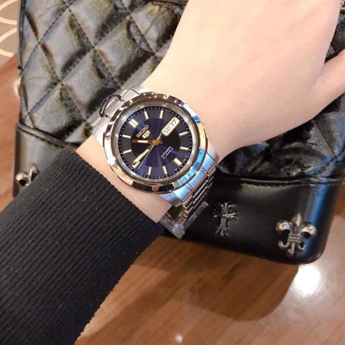 Seiko 5 Automatic Blue Dial Stainless Steel Bracelet Men's Watch SNKK11K1