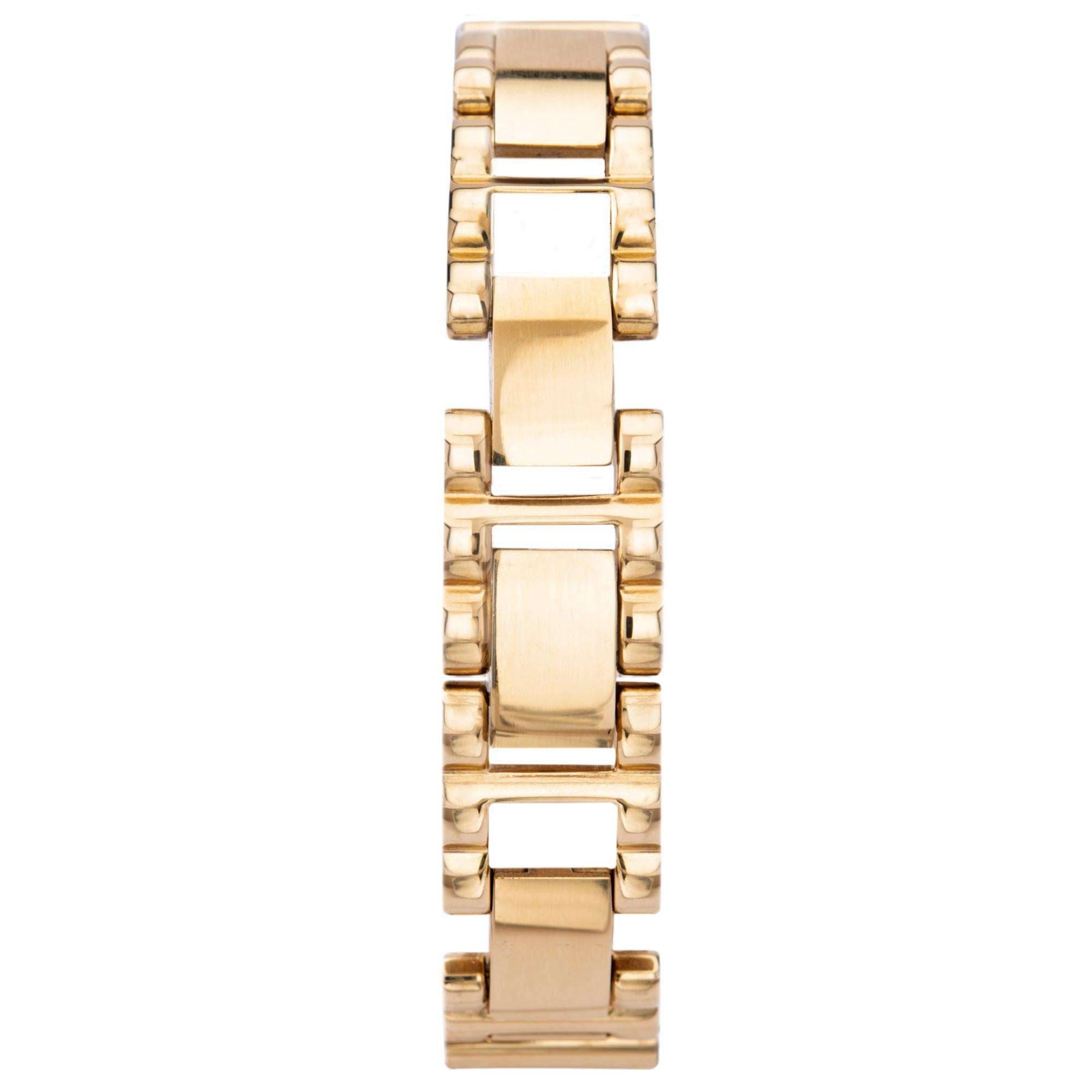 Seksy Edge Quartz Silver Dial Gold PVD Stainless Steel Bracelet Ladies Watch 2866