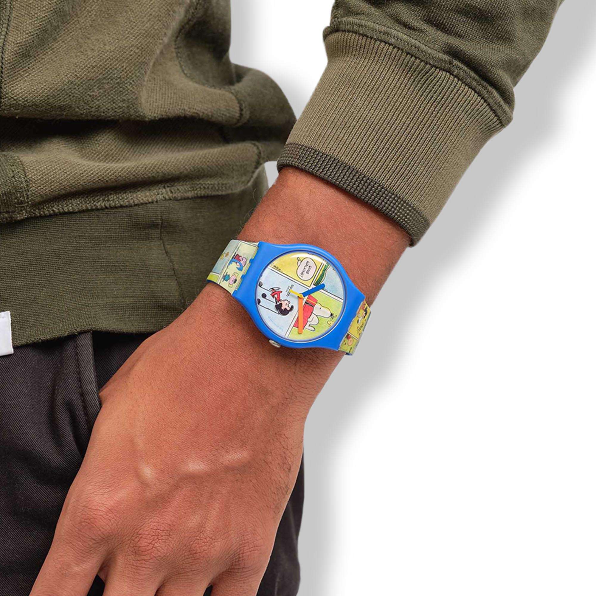 Swatch Peanuts Smak! Snoopy Multi-coloured Dial Silicone Strap Watch SO29Z108
