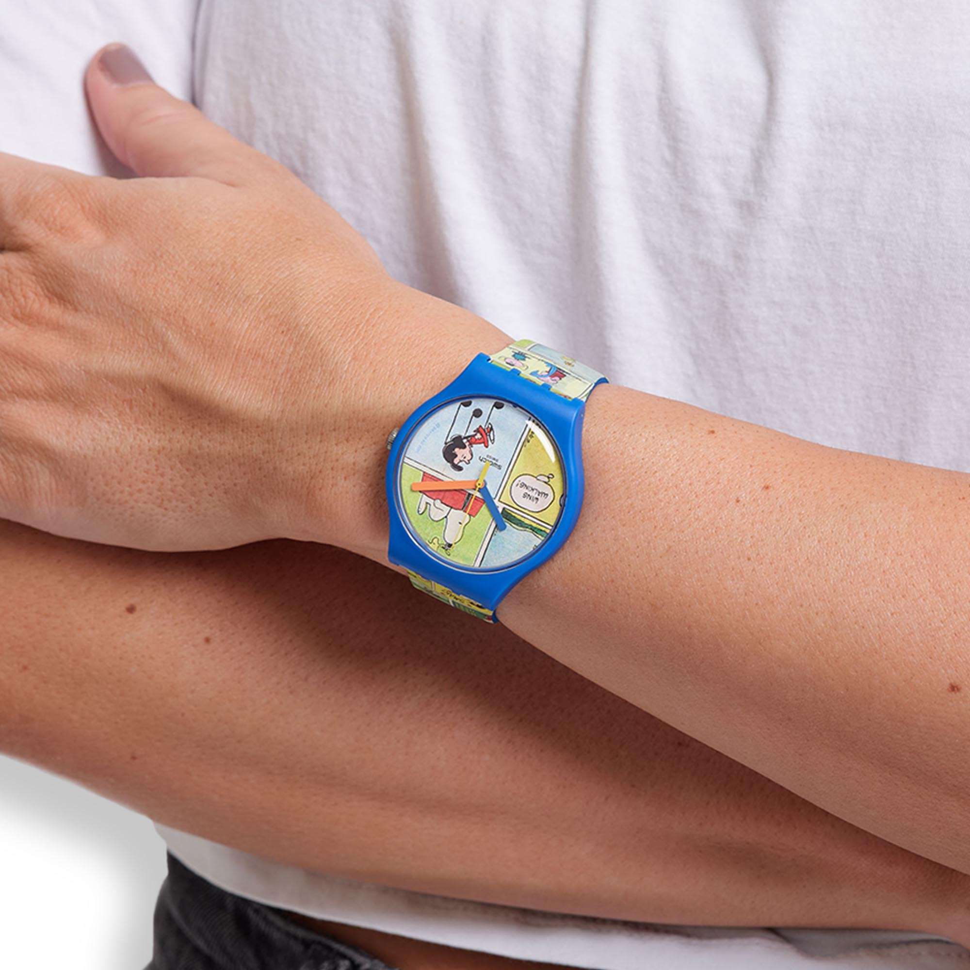 Peanuts Smak! Snoopy Blue Dial Blue Silicone Strap Watch SO29Z108