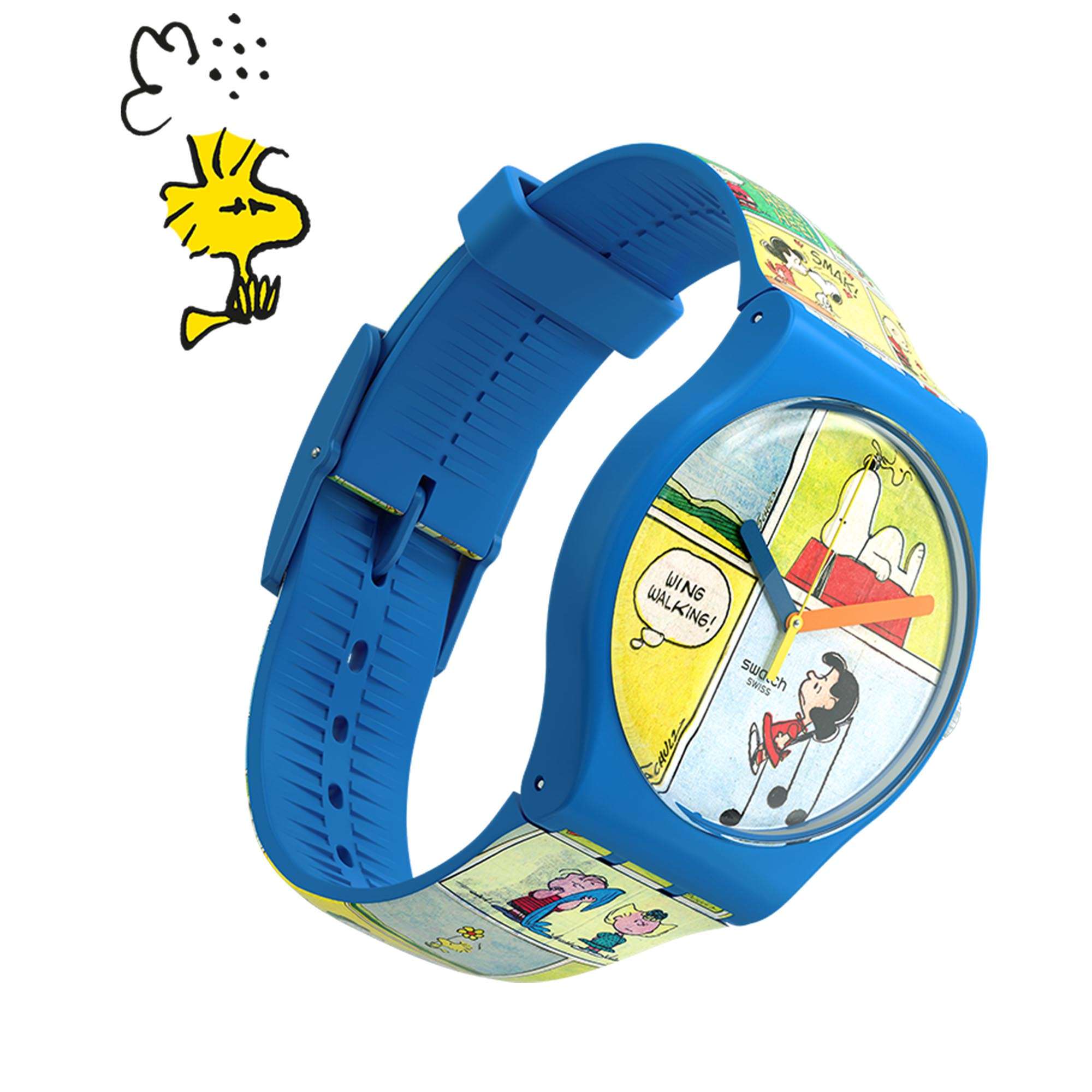 Peanuts Smak! Snoopy Blue Dial Blue Silicone Strap Watch SO29Z108