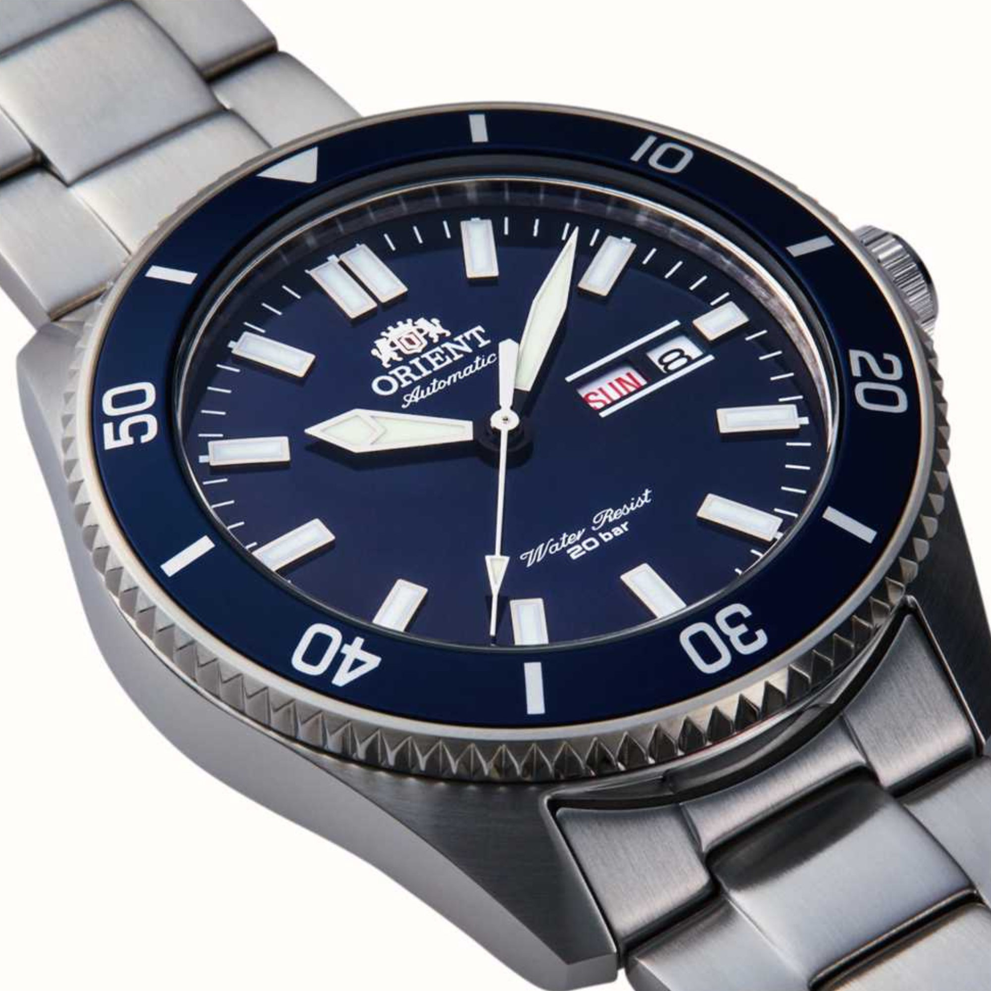 Orient Mako III 44mm Blue Dial Steel Mens Automatic Watch RA-AA0009L19B