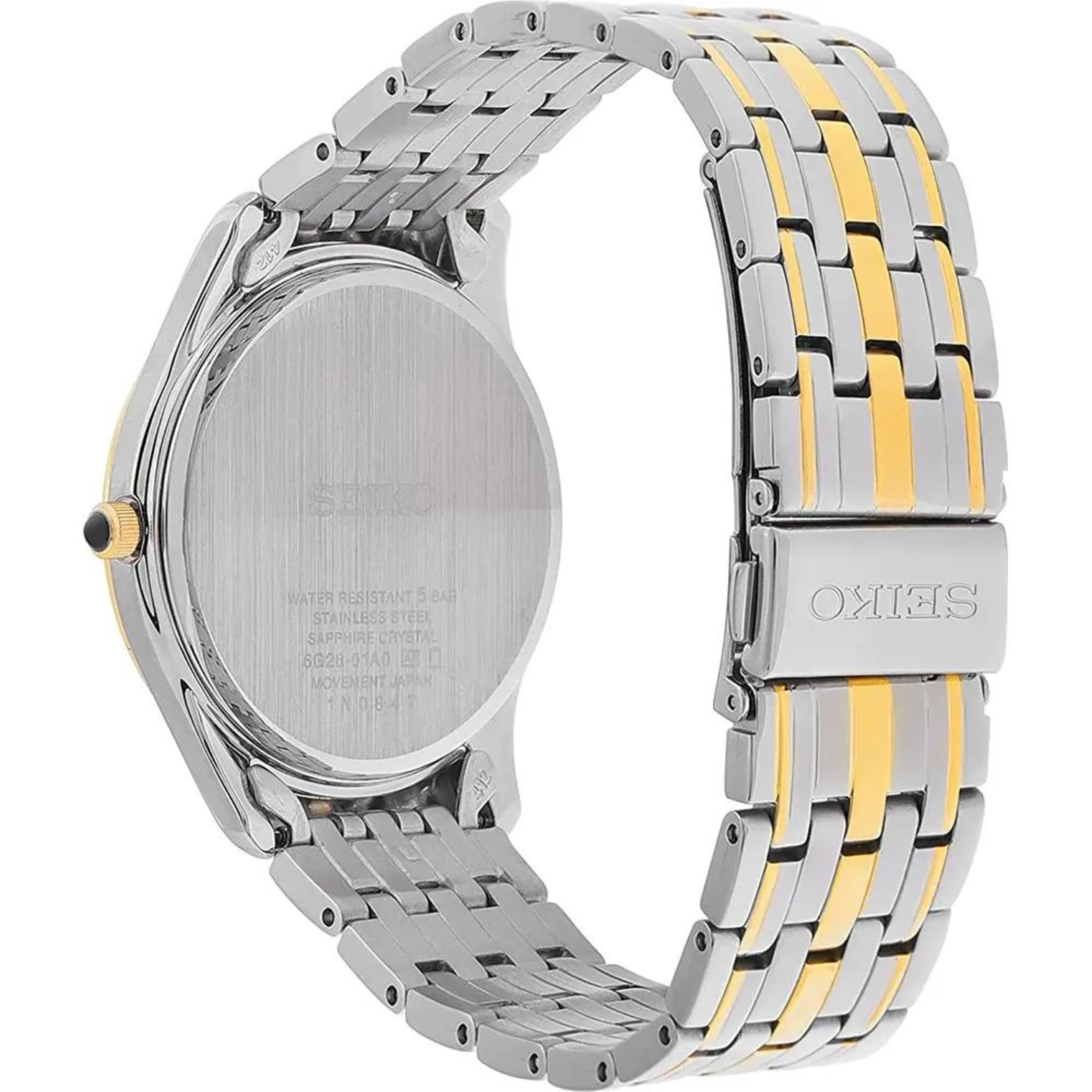 Seiko Conceptual Quartz White Dial Two-Tone Gold/Silver Steel Bracelet Men's Watch SRK048P1
