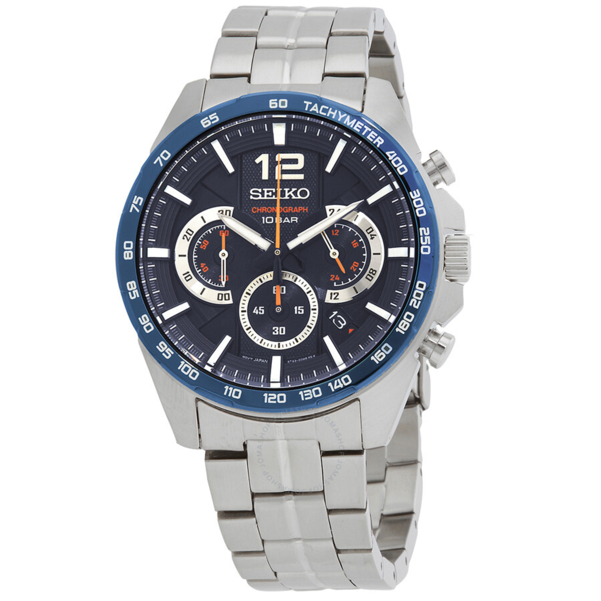 Seiko Conceptual Chronograph Quartz Blue Dial Steel Strap Men’s Watch SSB345P1