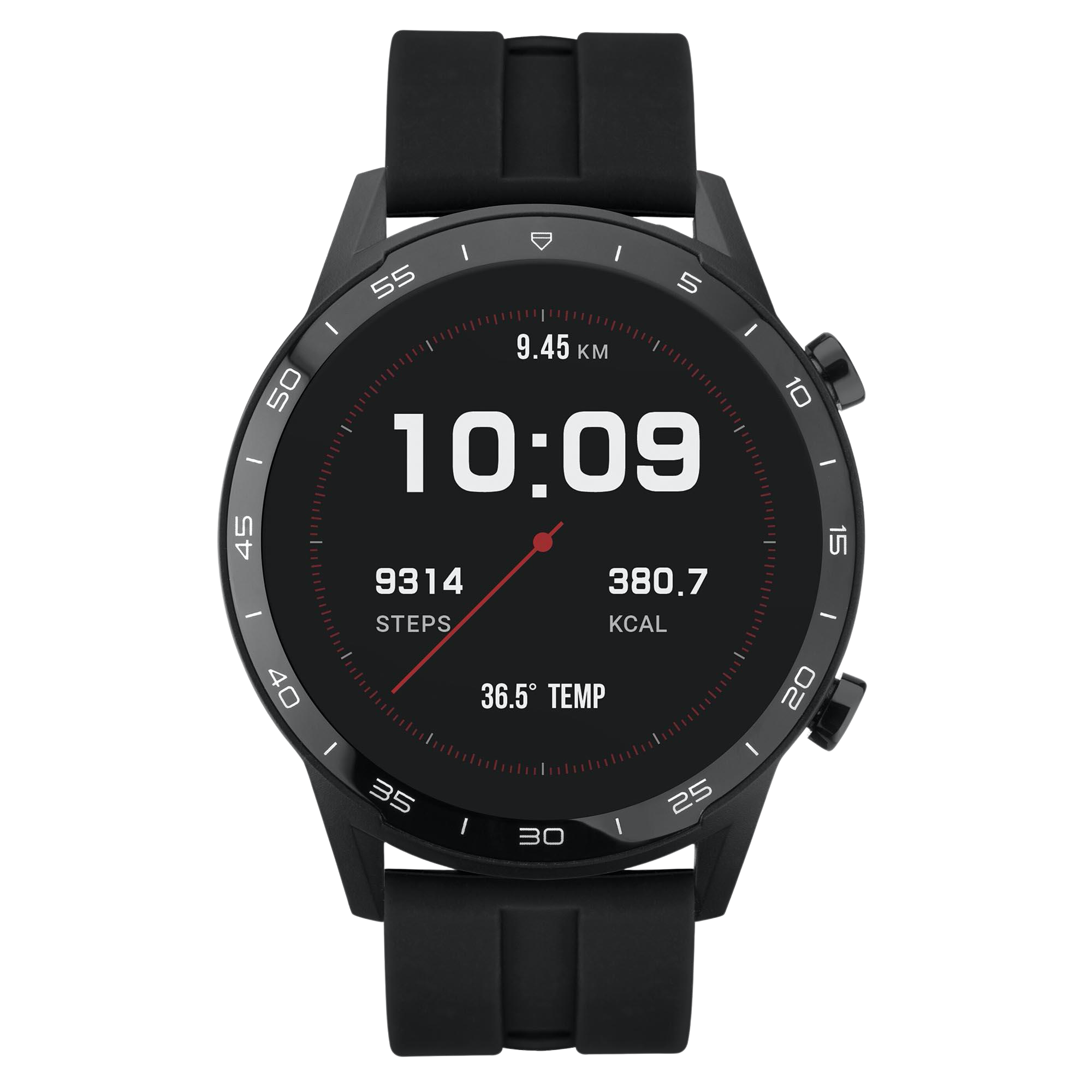 Sekonda Black Interactive Dial Black Silicone Strap Men’s Smart Watch 1909
