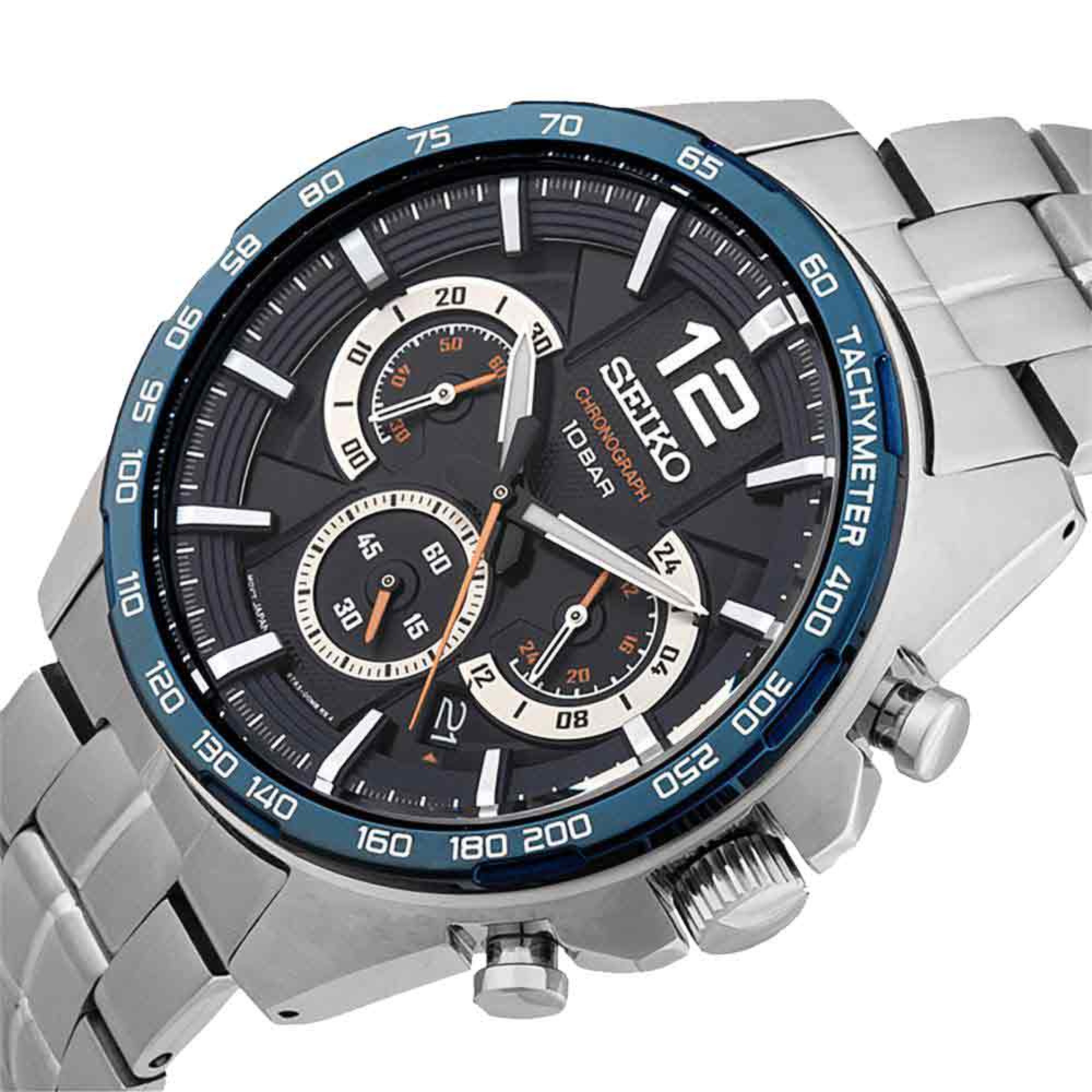 Seiko Conceptual Chronograph Quartz Blue Dial Steel Strap Men’s Watch SSB345P1