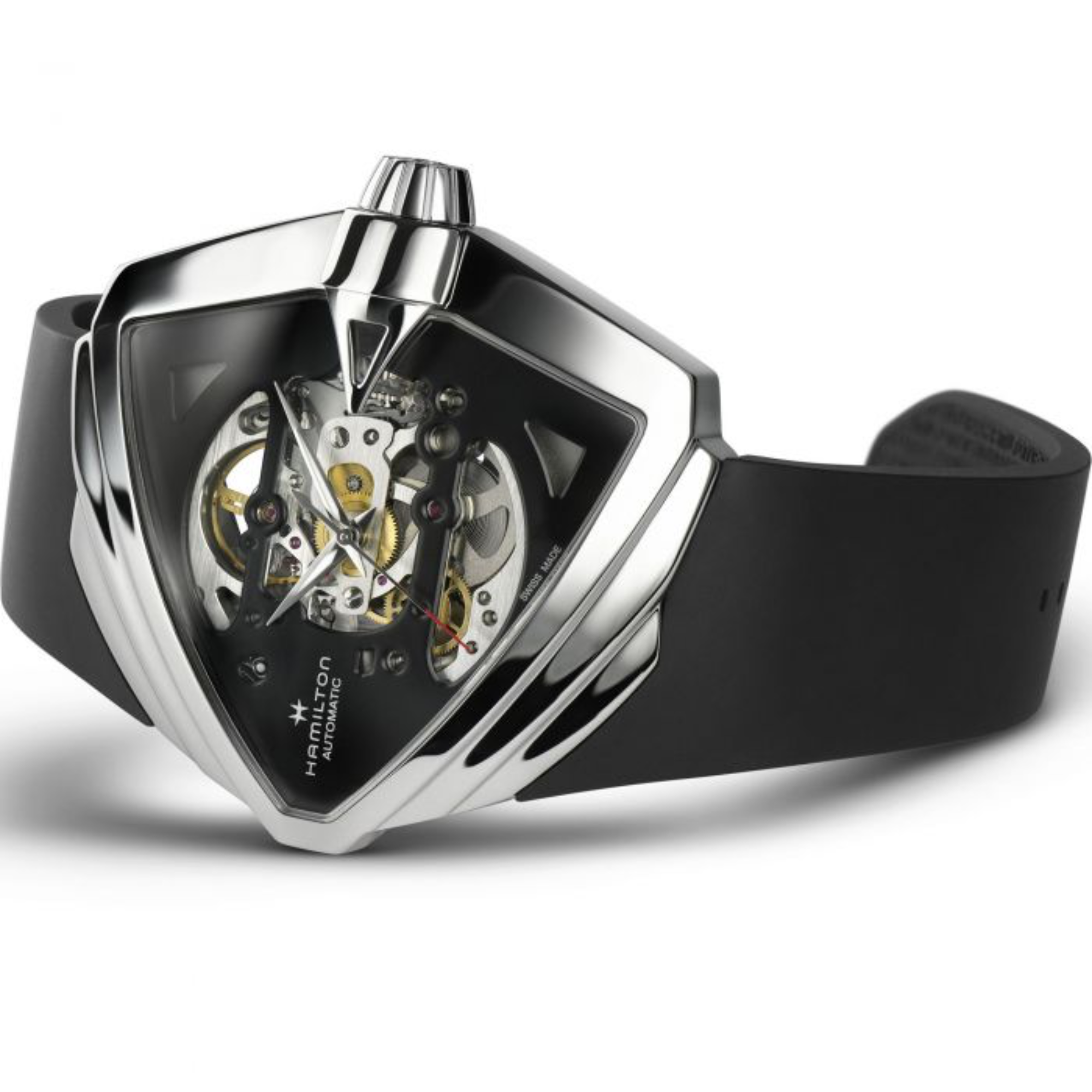 Hamilton Ventura XXL Skeleton Auto Black Dial Rubber Strap Men's Watch H24625330