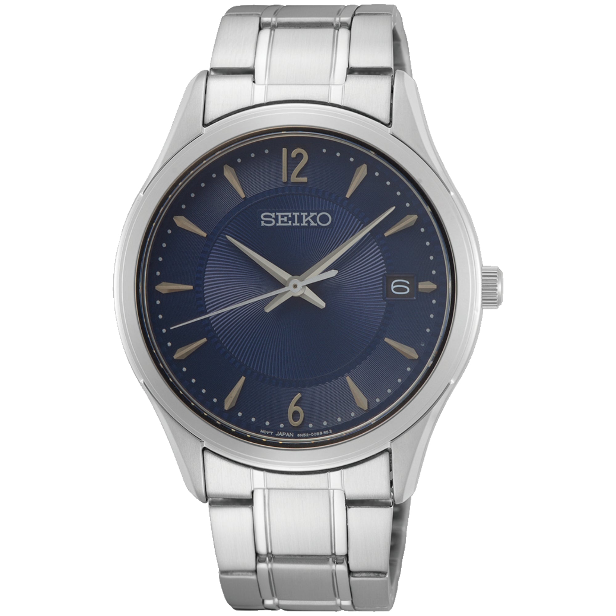 Seiko Essentials 39.4mm Blue Dial Steel Mens Quartz Watch SUR419P1