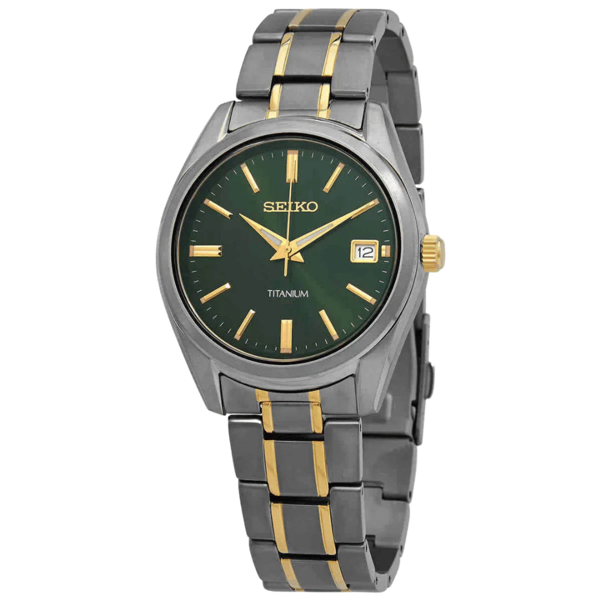 Seiko Conceptual Titanium Green Dial Two-Tone Titanium Strap Men's Watch SUR377P1