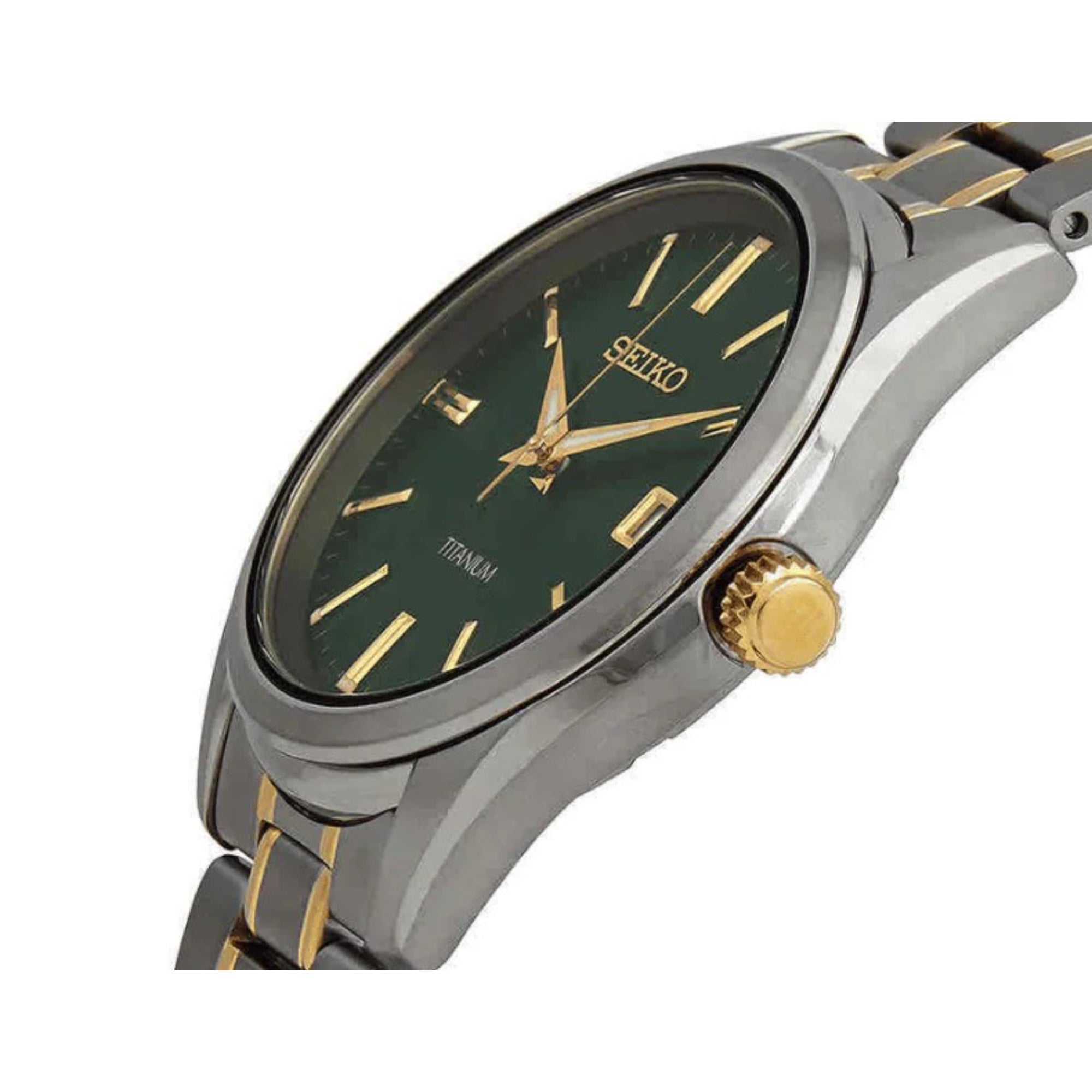 Seiko Conceptual Titanium Green Dial Two-Tone Titanium Strap Men's Watch SUR377P1