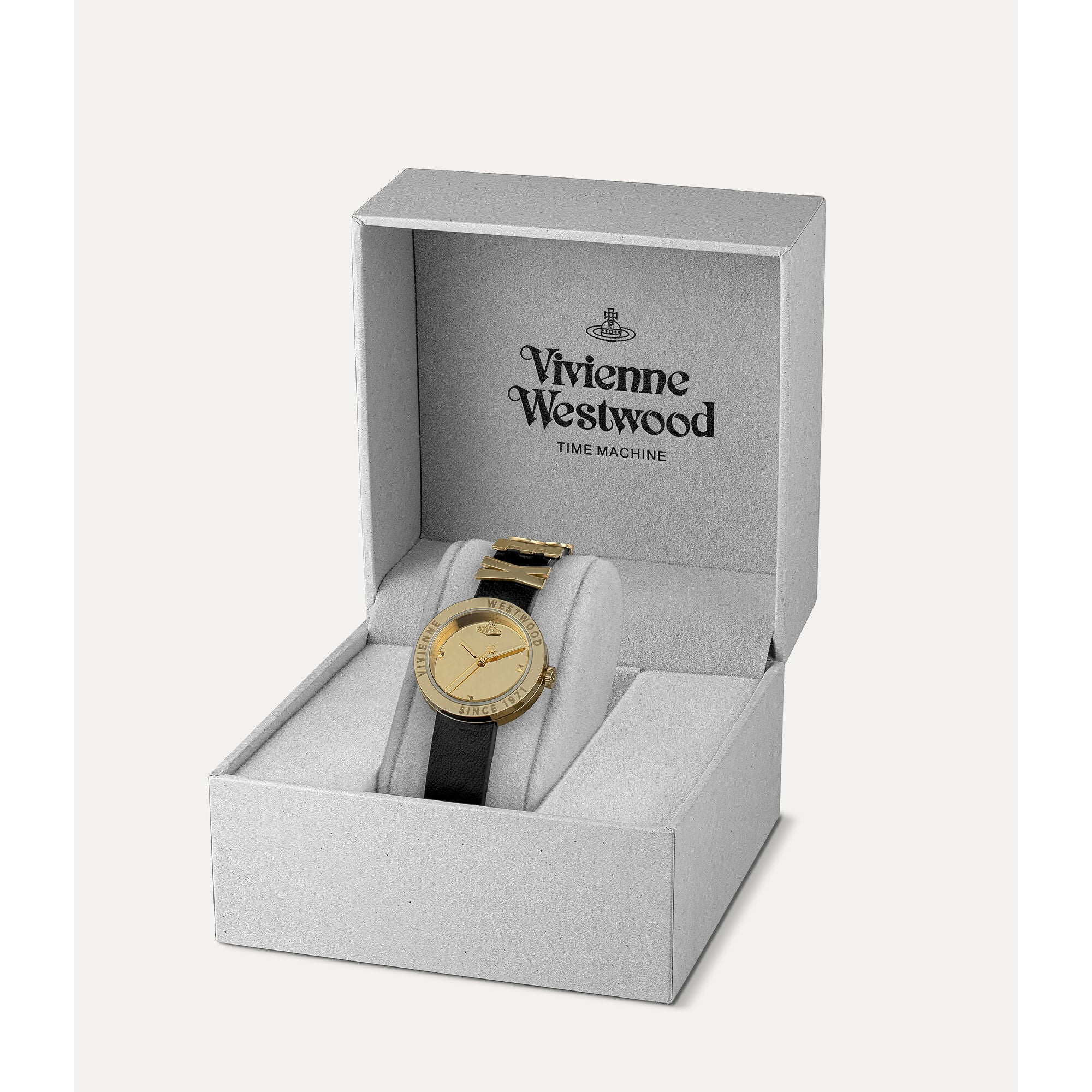 Vivienne Westwood Rebel Gold Dial Leather Strap Women's Watch VV303BKGD