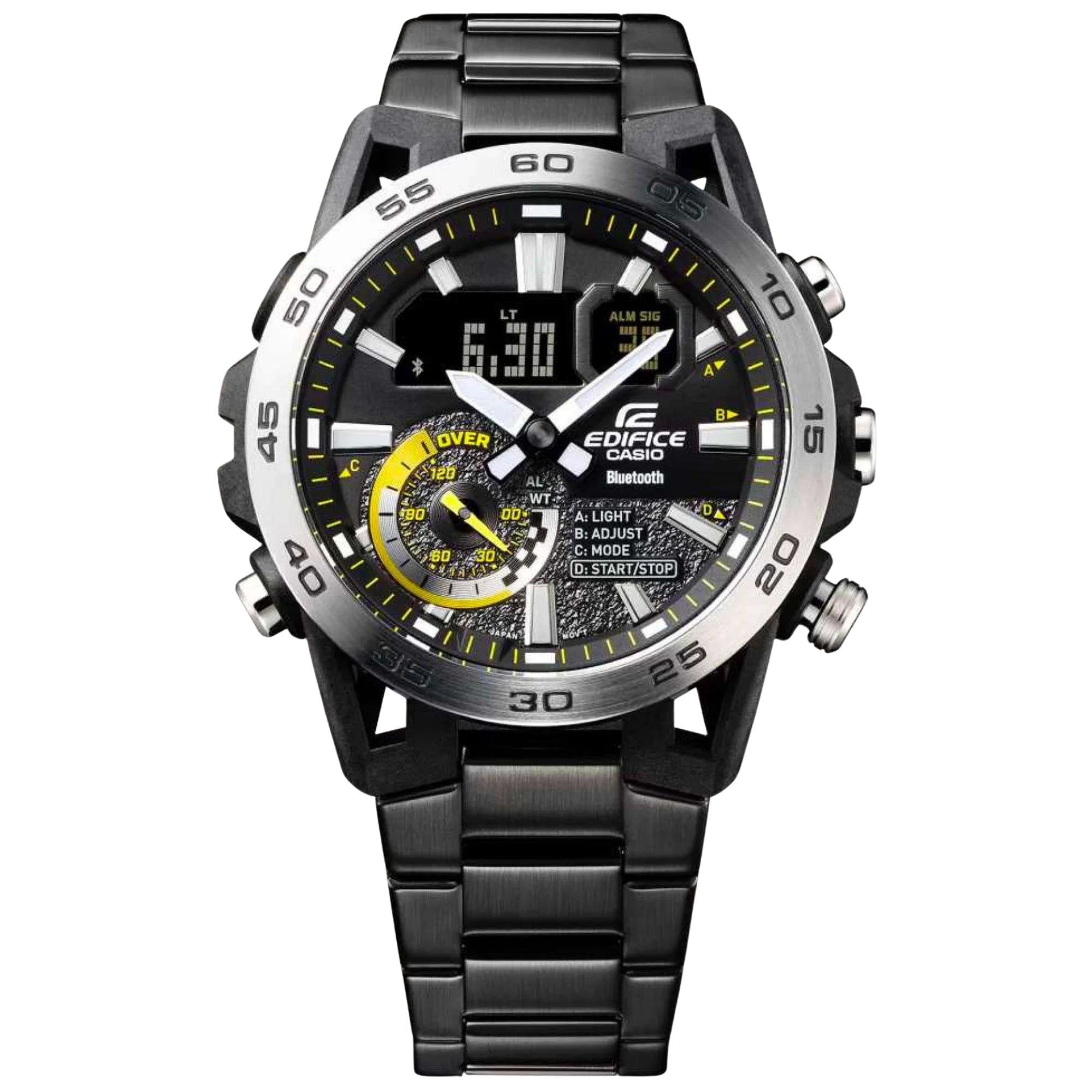 Casio Edifice Sospensione Black Stainless Steel Bracelet Mens Watch ECB-40DC-1AEF