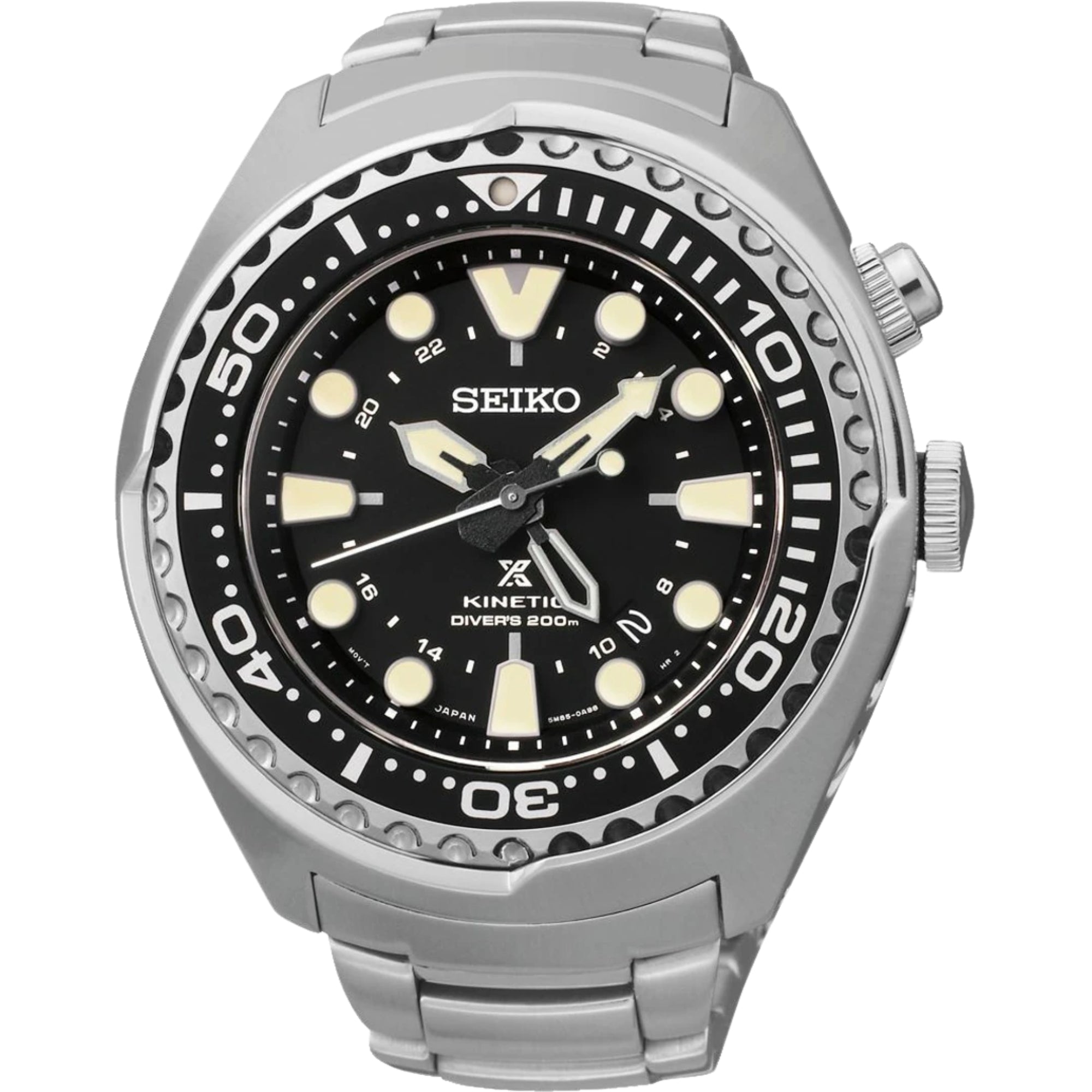 Seiko Prospex Kinetic Stainless Steel Black Dial Men’s Diver's Watch SUN019P1