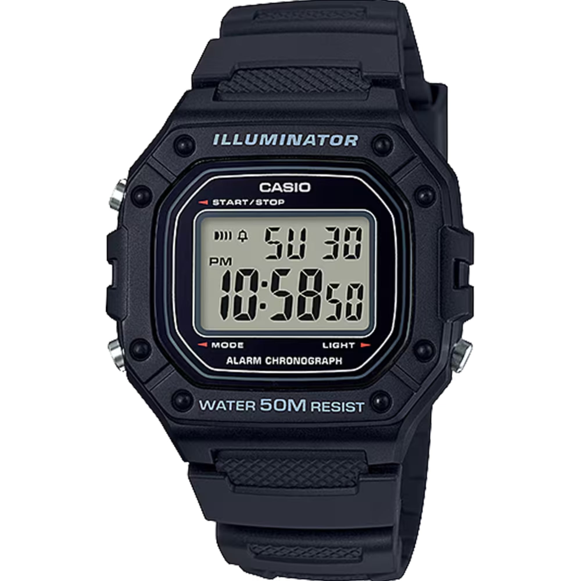 Casio Standard Collection Black Resin Men's Watch W-218H-1AVEF