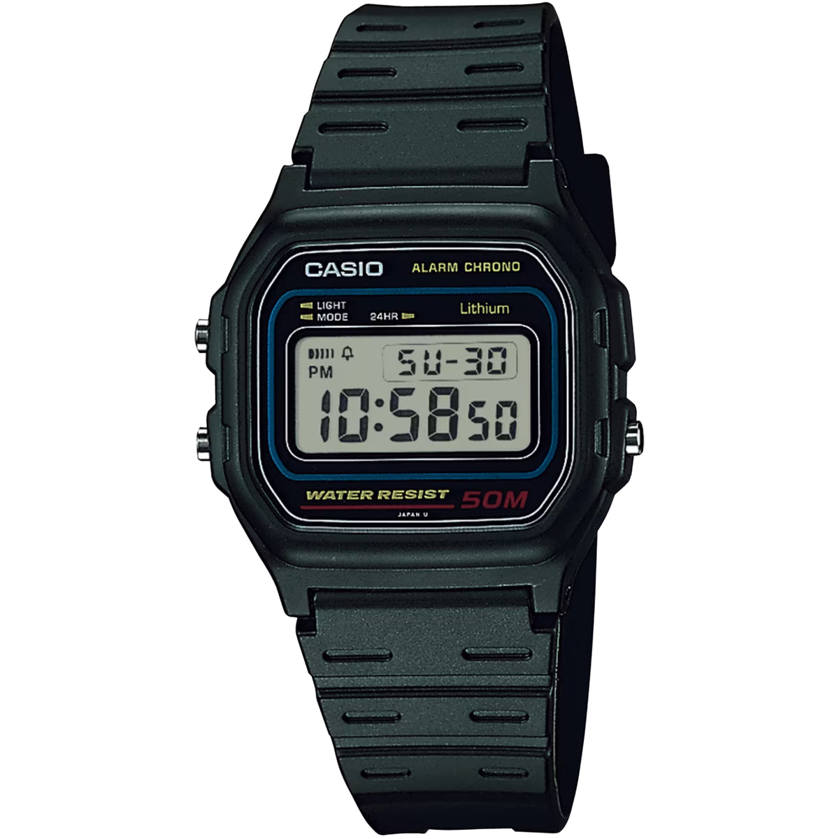 Casio Herren Retro Alarm Chrono Digital Harz Armband Uhr W-59-1VQES
