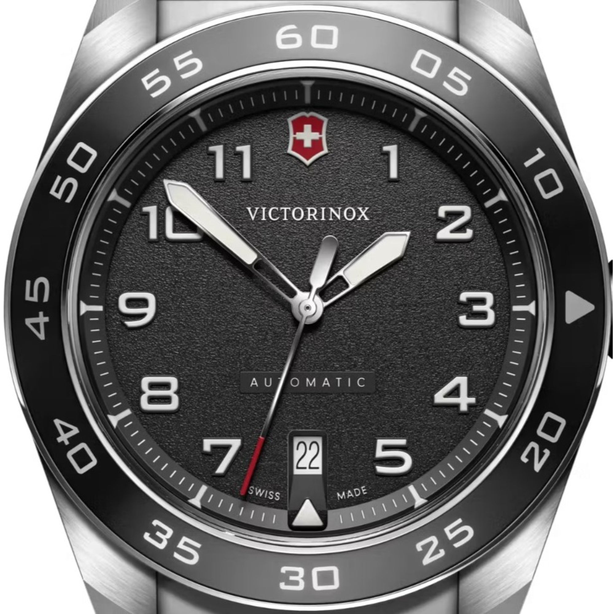 Victorinox Swiss Army 42mm Black Dial Leather Mens Automatic Watch 242044