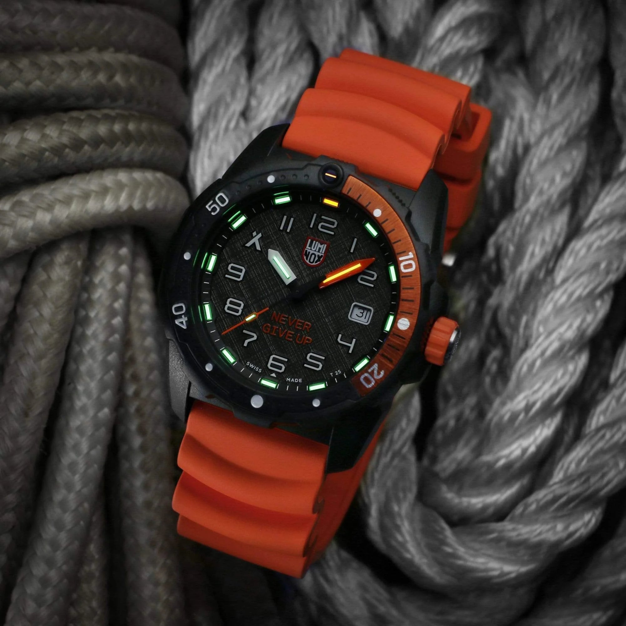 Luminox Bear Grylls Survival Sea 3720 Series Black Dial Rubber Strap Men's Watch XB.3729.NGU
