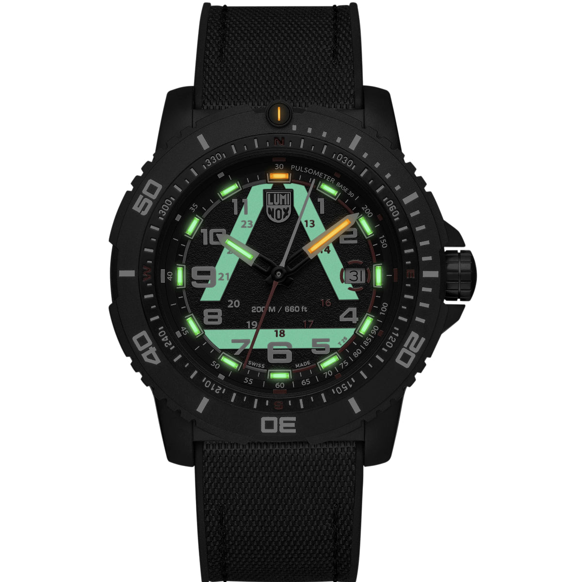 Luminox ICE-SAR 1080 Series Black Dial Rubber with Textile Strap Men's Watch XL.1081