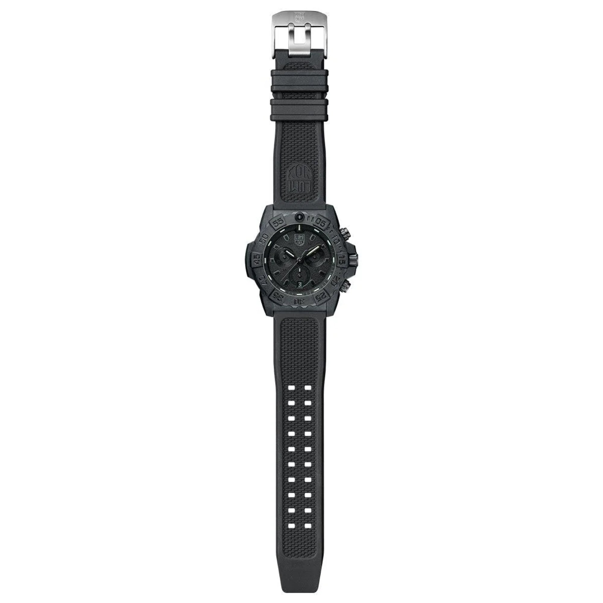 Luminox Navy SEAL Quartz Chronograph Blackout Dial Rubber Strap Men's Watch XS.3581.BO